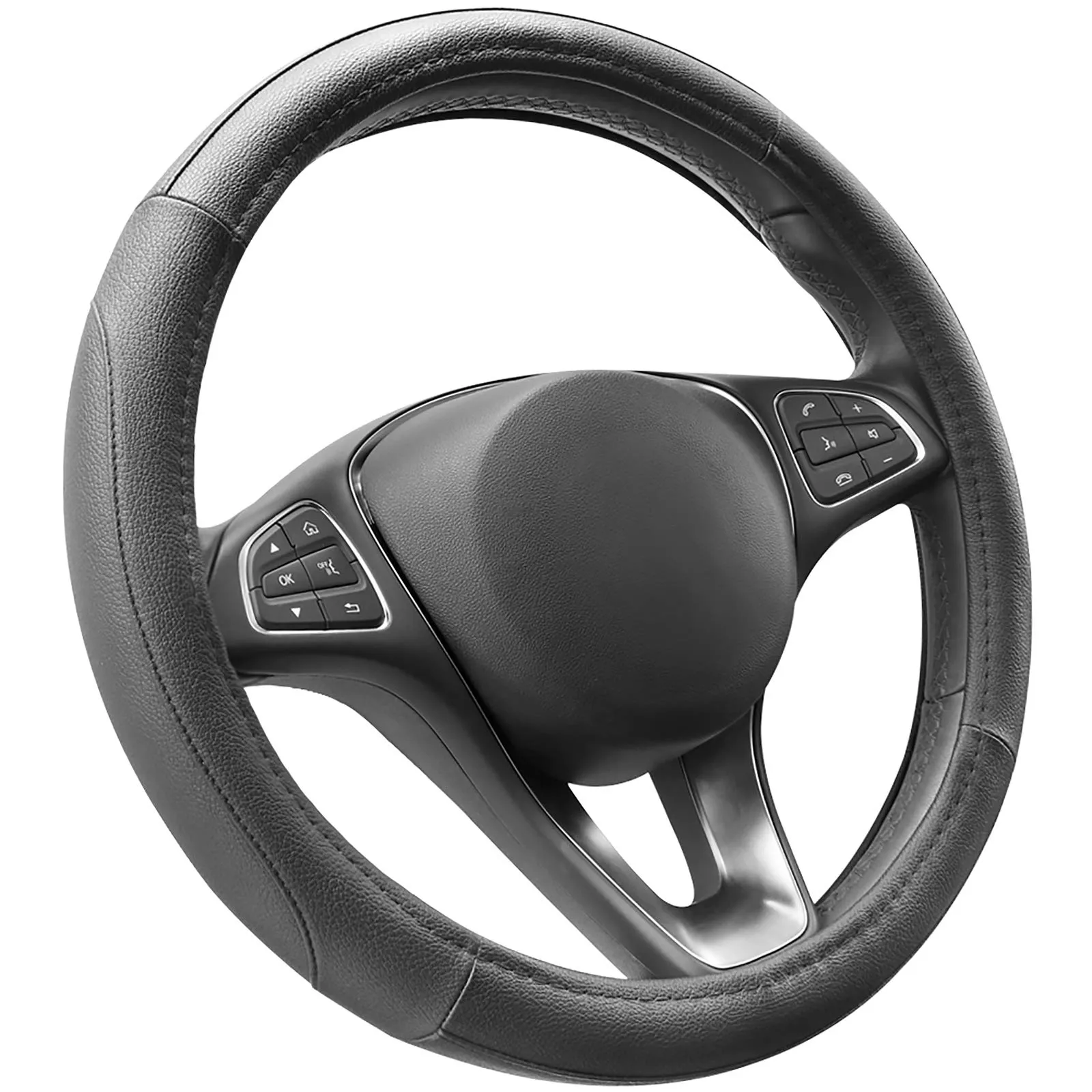 COFIT Coprivolante Auto Universale in Pelle Microfibra Antiscivolo, 37-38cm, Nero - immagine 1