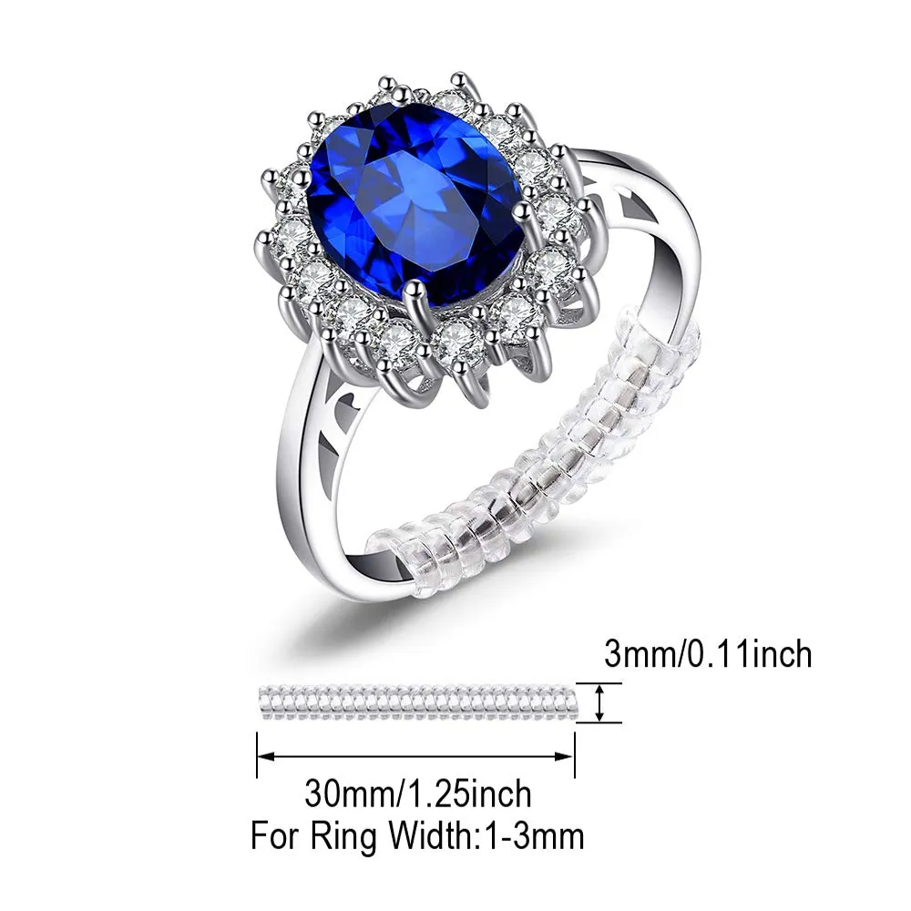 JewelryPalace Anello in Argento Sterling 925 con Zaffiro Sintetico Blu, Taglia 59, EU-08163CR-9 - immagine 5