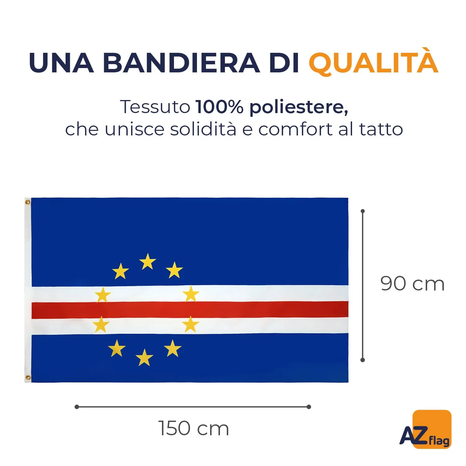 AZ FLAG Bandiera Capo Verde 150x90 cm Poliestere Leggero con 2 Occhielli - immagine 2