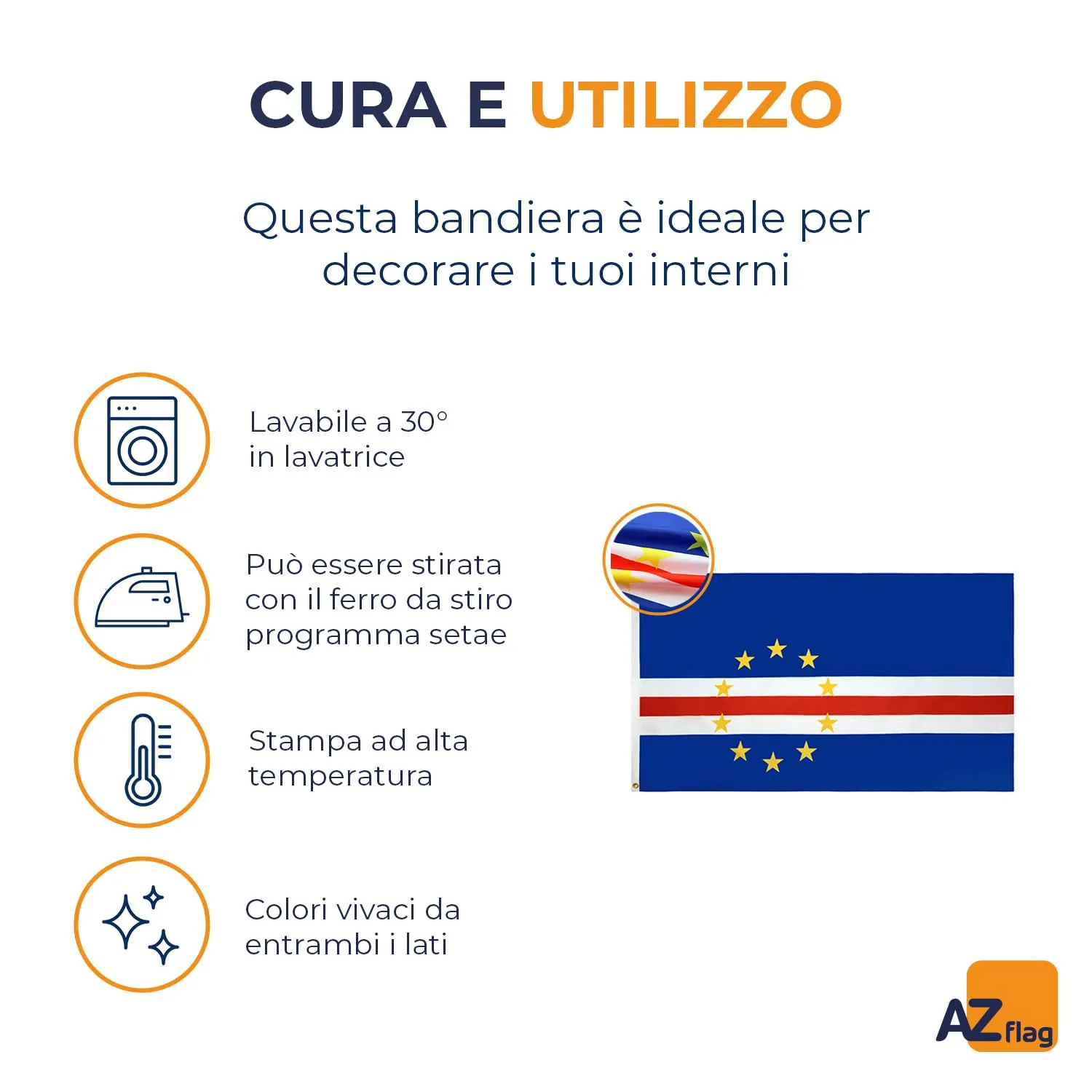 AZ FLAG Bandiera Capo Verde 150x90 cm Poliestere Leggero con 2 Occhielli - immagine 6