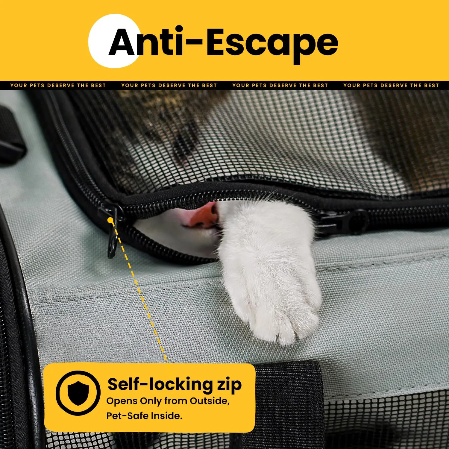 Conlun Trasportino per Gatti e Cani Pieghevole, Rete su 4 Lati, Approvato per l'Uso in Aereo, fino a 6 Kg, Grigio - immagine 4
