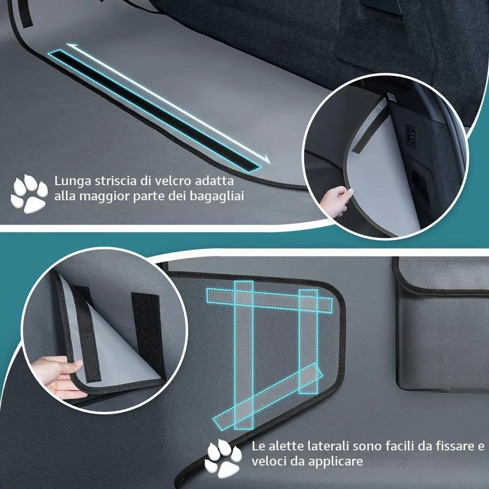 KYG Protezione Bagagliaio per Cani Universale, Impermeabile con Protezione Laterale, 185 x 105 x 38 cm, Grigio - immagine 2