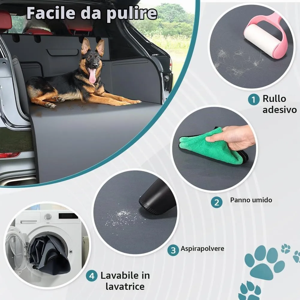 KYG Protezione Bagagliaio per Cani Universale, Impermeabile con Protezione Laterale, 185 x 105 x 38 cm, Grigio - immagine 7
