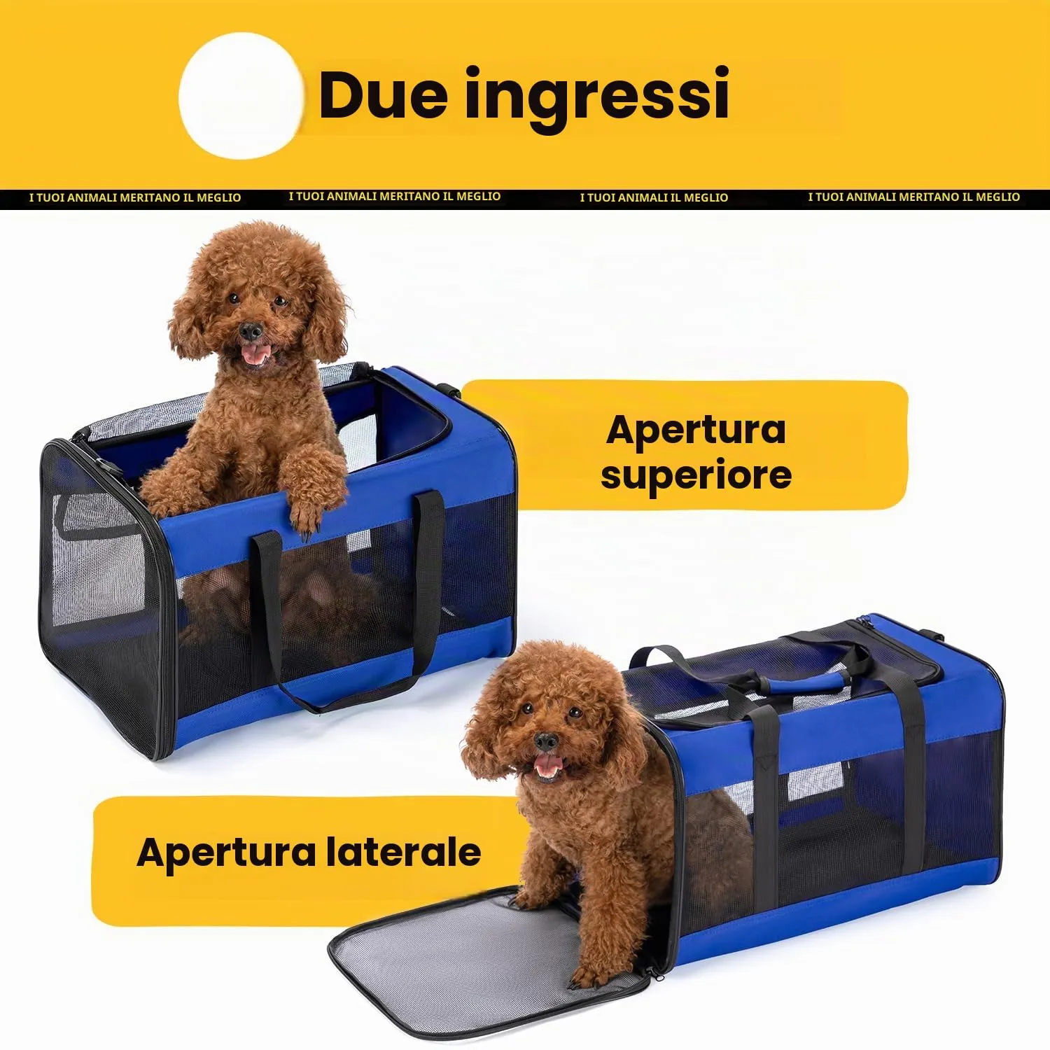 Conlun Trasportino Morbido per Cani e Gatti, Taglia L, Blu - immagine 3