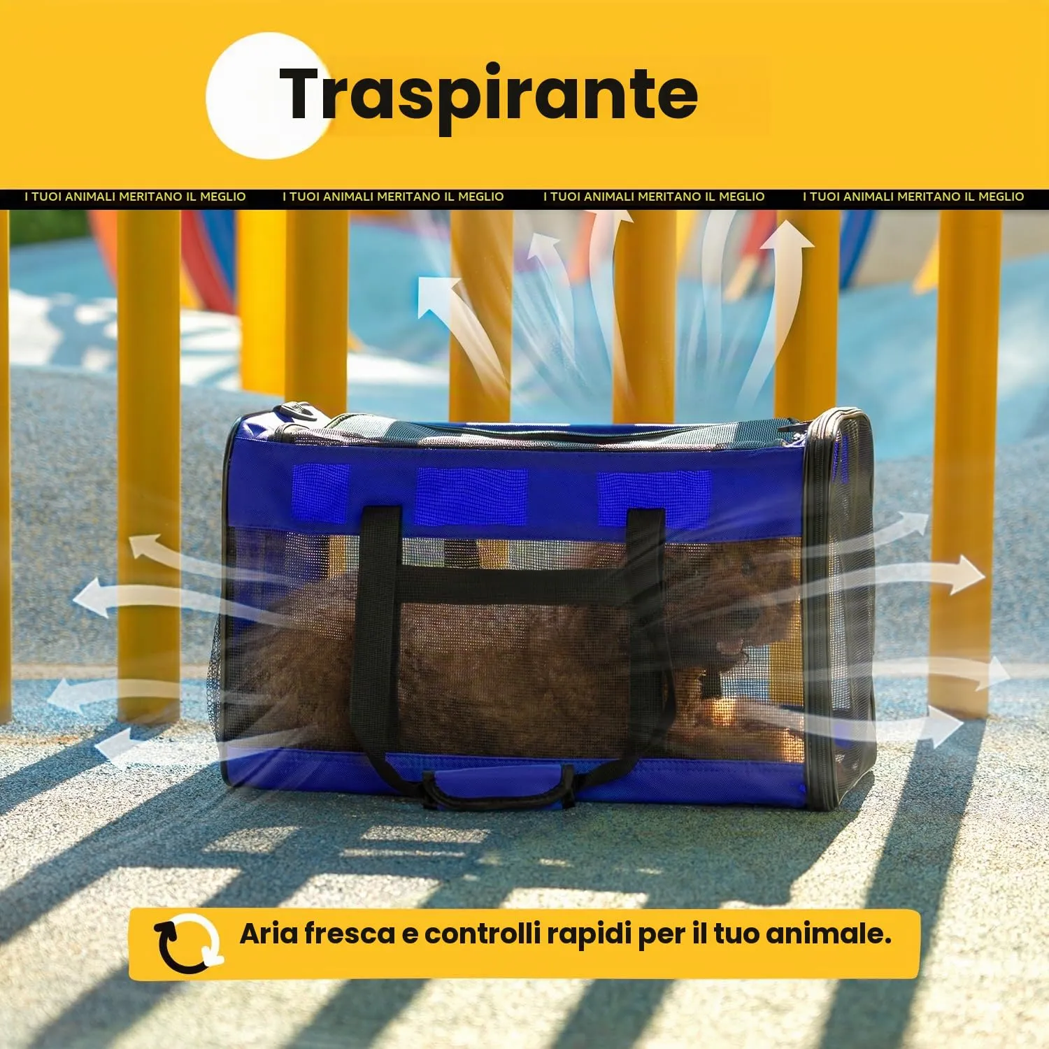 Conlun Trasportino Morbido per Cani e Gatti, Taglia L, Blu - immagine 5