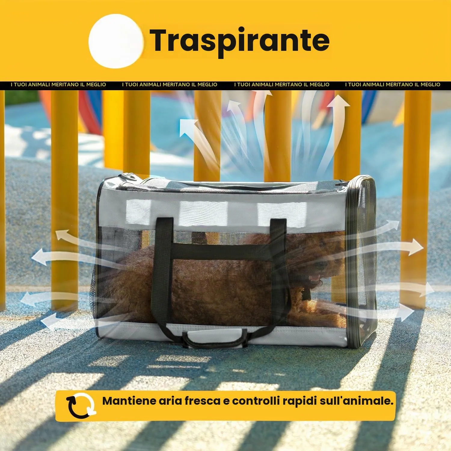 Conlun Trasportino Morbido per Cani e Gatti, Taglia L, Grigio - immagine 5