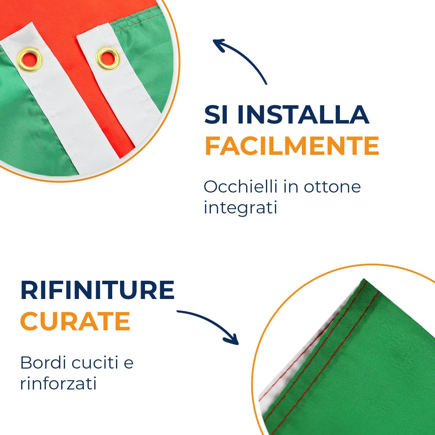 AZ FLAG Bandiera Italia 90x60 cm in Poliestere con 2 Occhielli - immagine 4