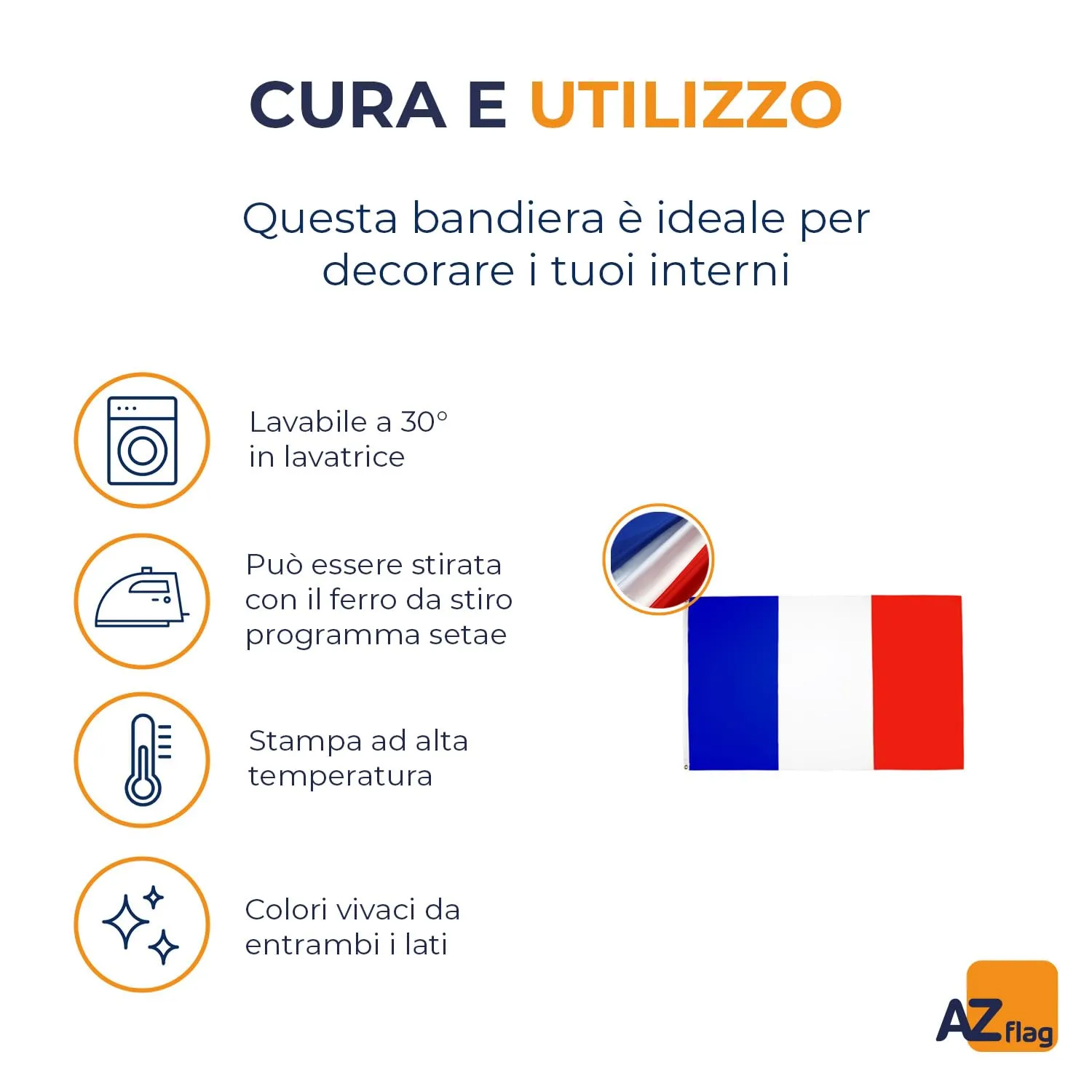 AZ FLAG Bandiera Francia 90x60 cm in Poliestere con Occhielli - immagine 5