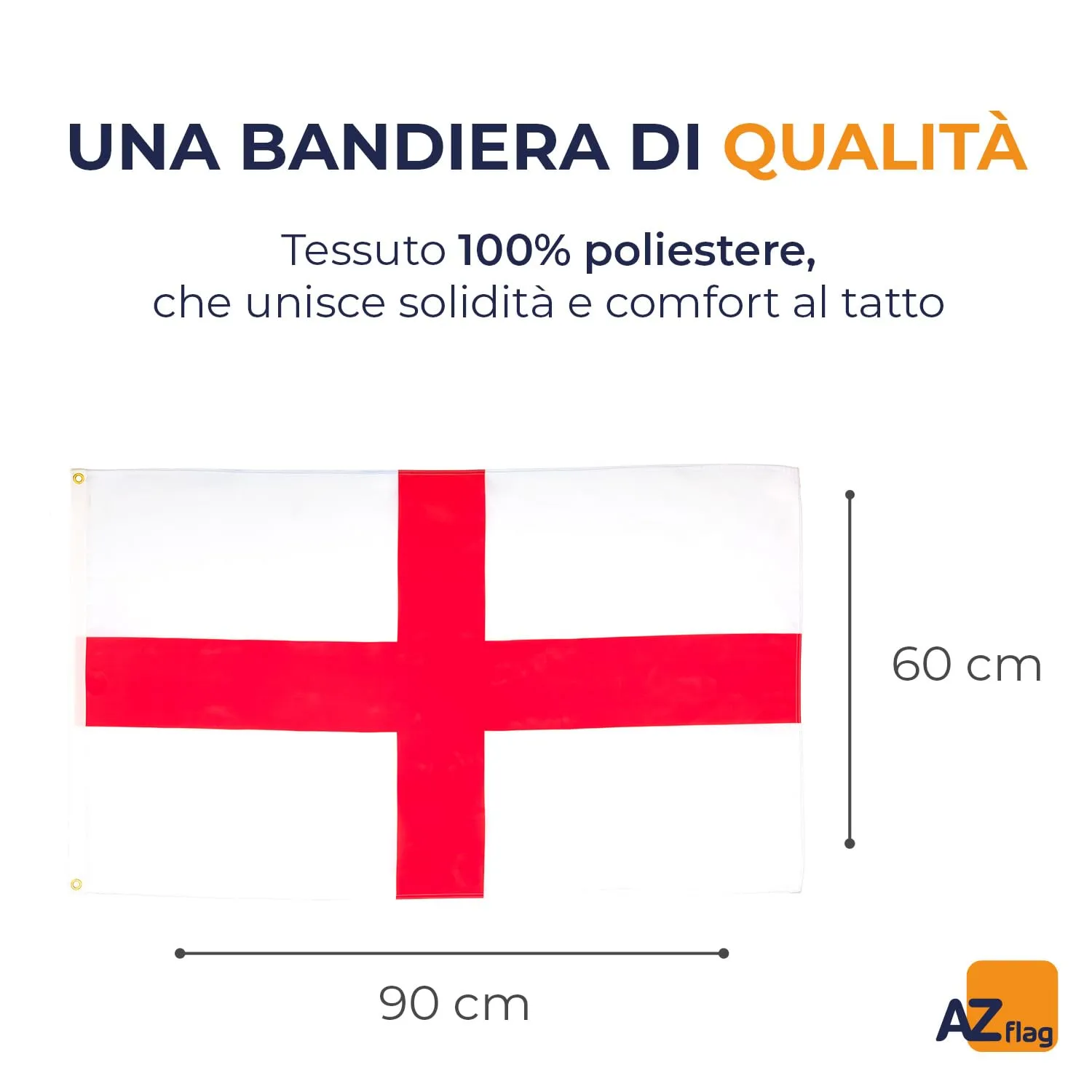 AZ FLAG Bandiera Inghilterra 90x60 cm Poliestere con 2 Occhielli - immagine 2