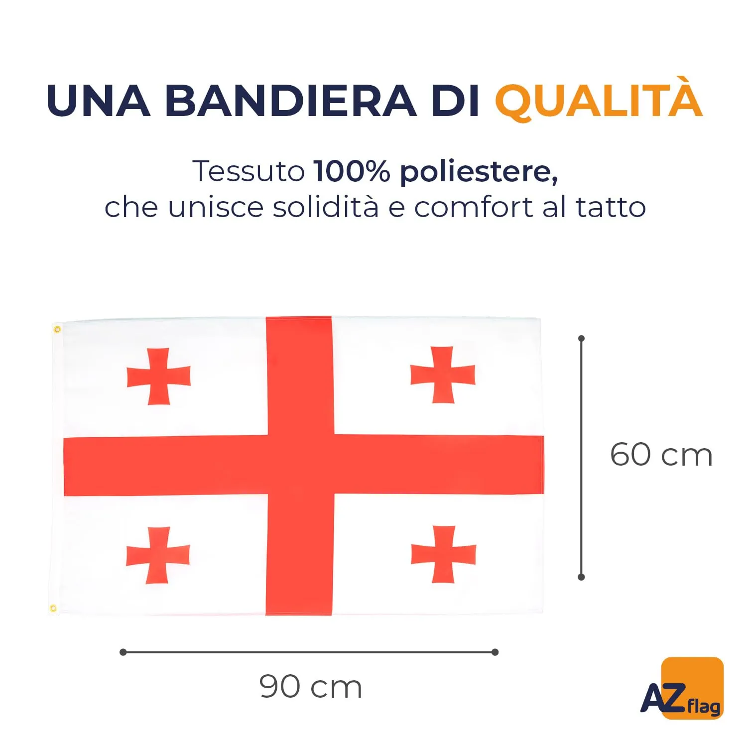 AZ FLAG Bandiera Georgia 90x60 cm Poliestere con Occhielli - immagine 2