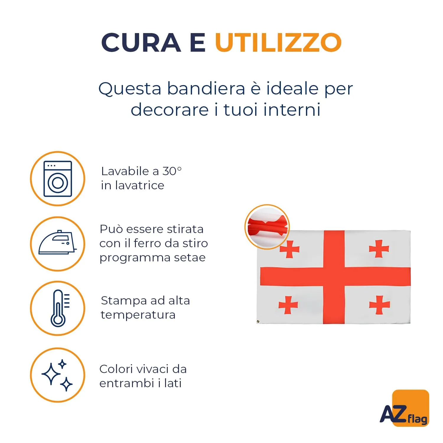 AZ FLAG Bandiera Georgia 90x60 cm Poliestere con Occhielli - immagine 5