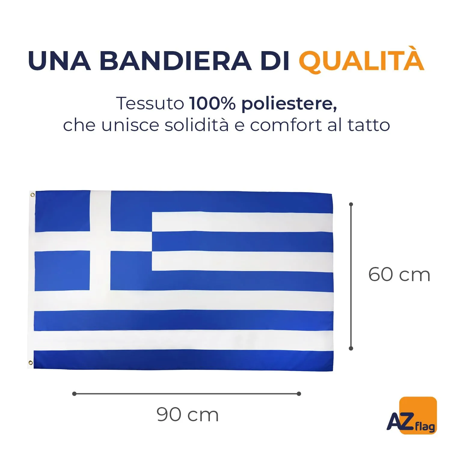 AZ FLAG Bandiera Grecia 90x60 cm in Poliestere con Occhielli - immagine 2