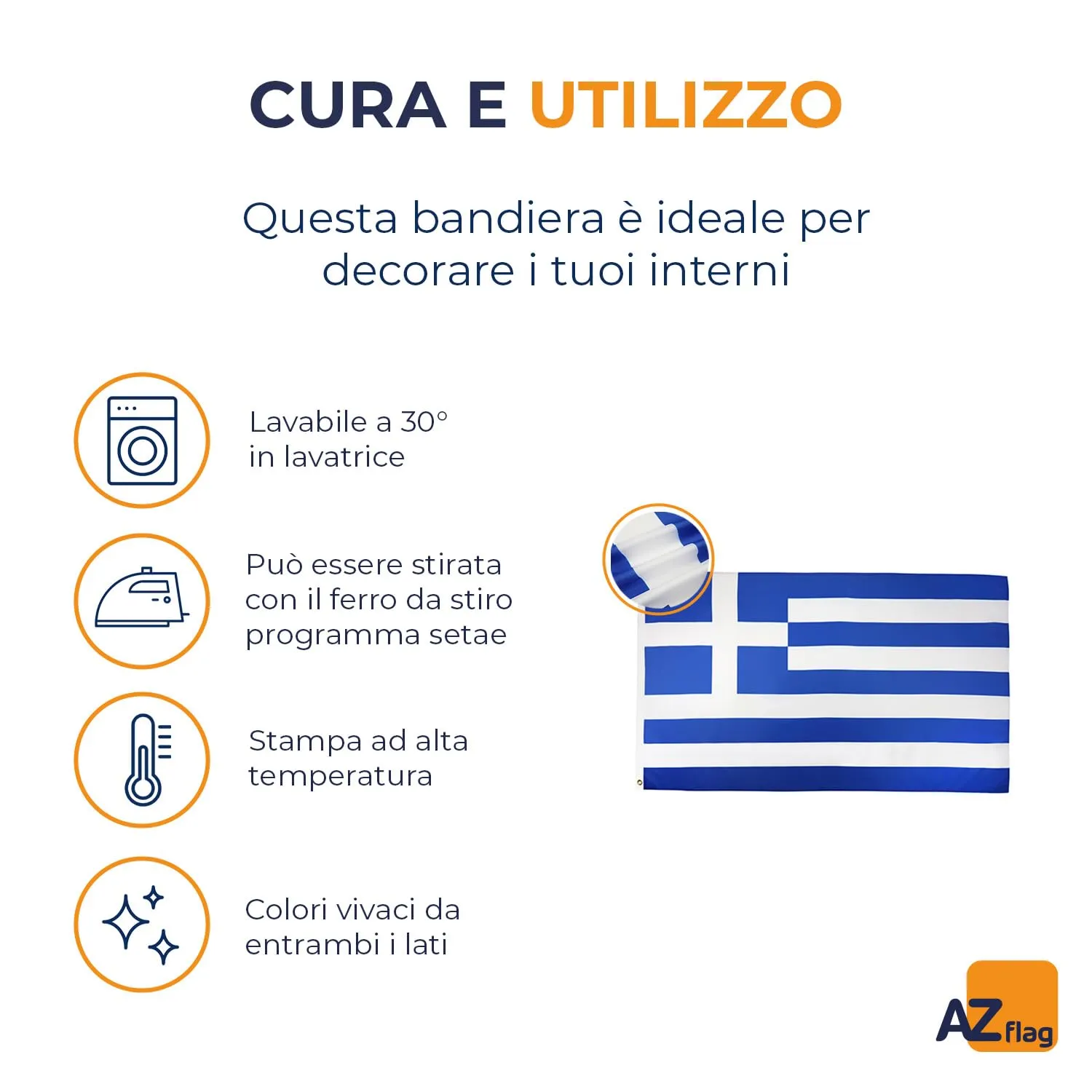 AZ FLAG Bandiera Grecia 90x60 cm in Poliestere con Occhielli - immagine 6