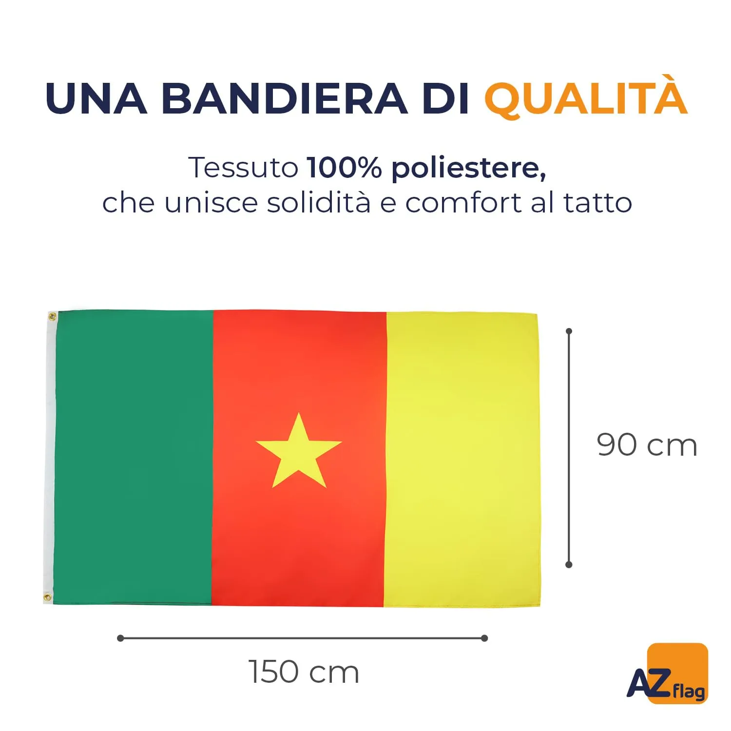 AZ FLAG Bandiera Camerun 150x90 cm Poliestere Leggero con Occhielli - immagine 2