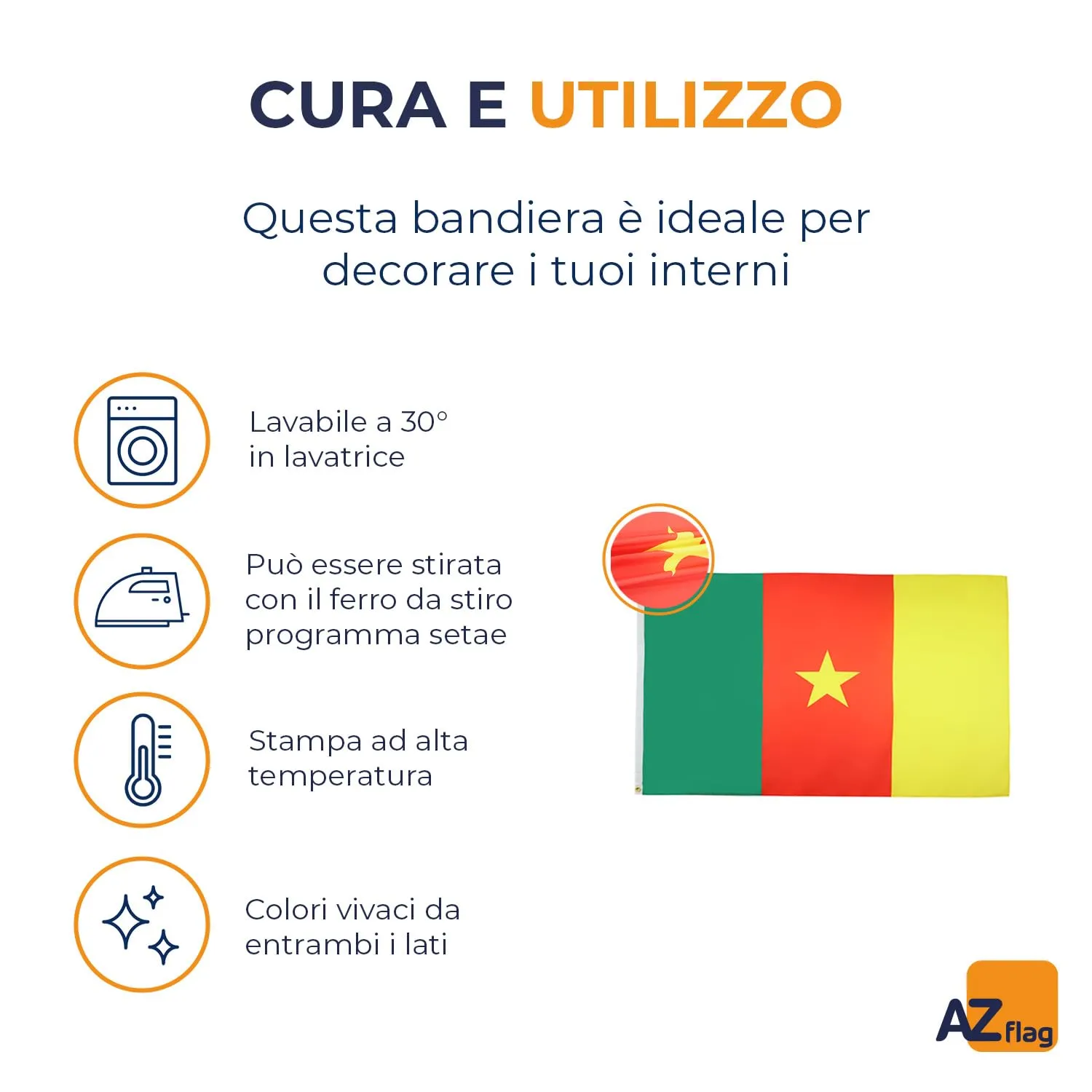 AZ FLAG Bandiera Camerun 150x90 cm Poliestere Leggero con Occhielli - immagine 5