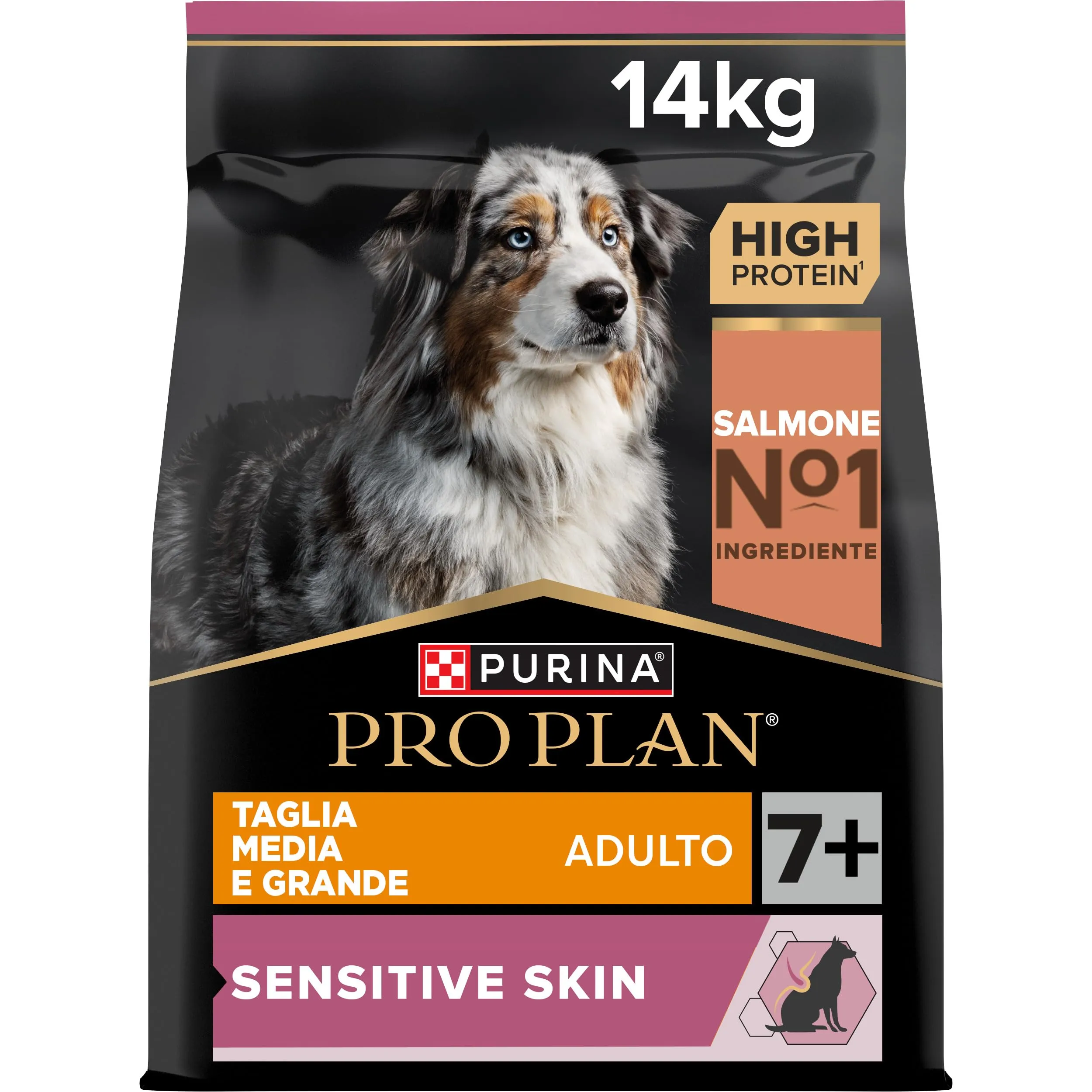 Purina Pro Plan Optiderma Medium e Large Adult 7+ Crocchette Cani, 14 kg - immagine 1