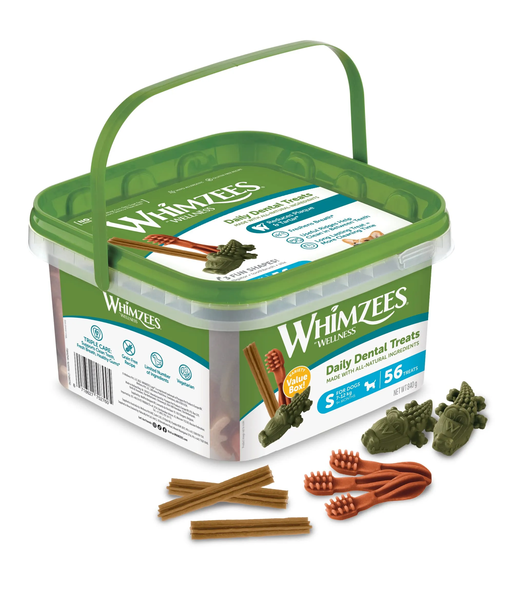 Whimzees Box Varietà, Taglia S, 56 Pezzi - immagine 1