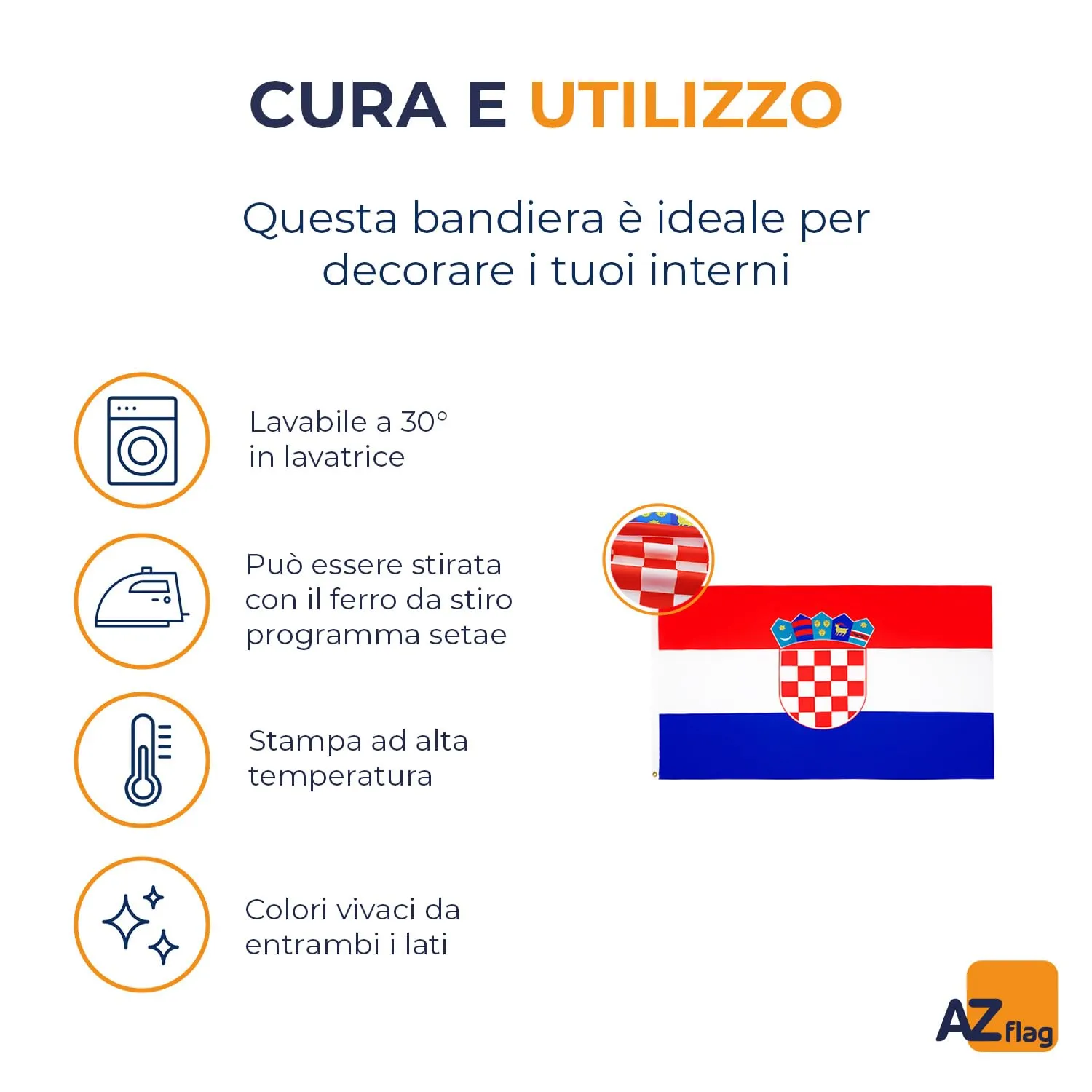 AZ FLAG Bandiera Croazia 90x60 cm in Poliestere con 2 Occhielli - immagine 5
