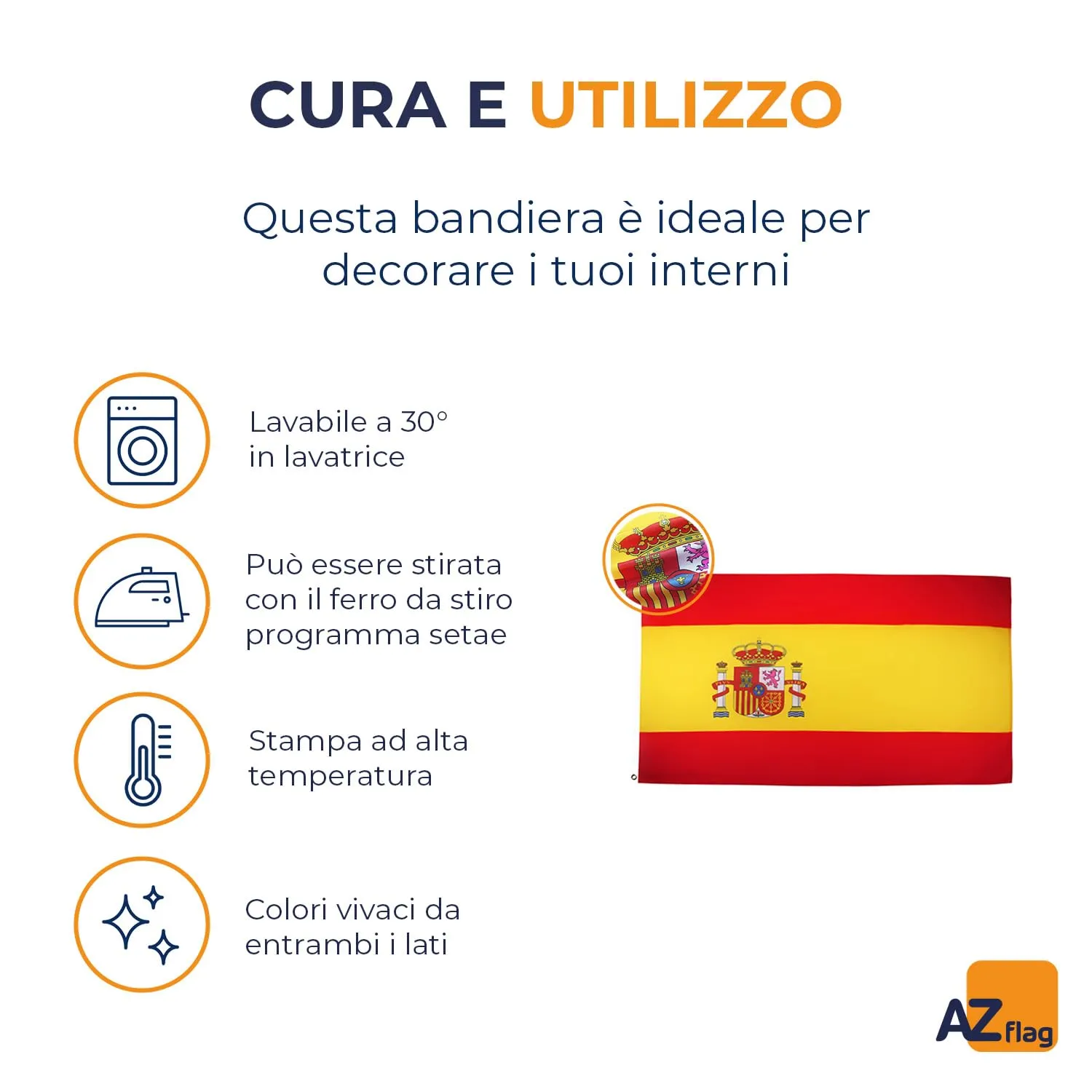 AZ FLAG Bandiera Spagna 90x60 cm Poliestere con Occhielli - immagine 5