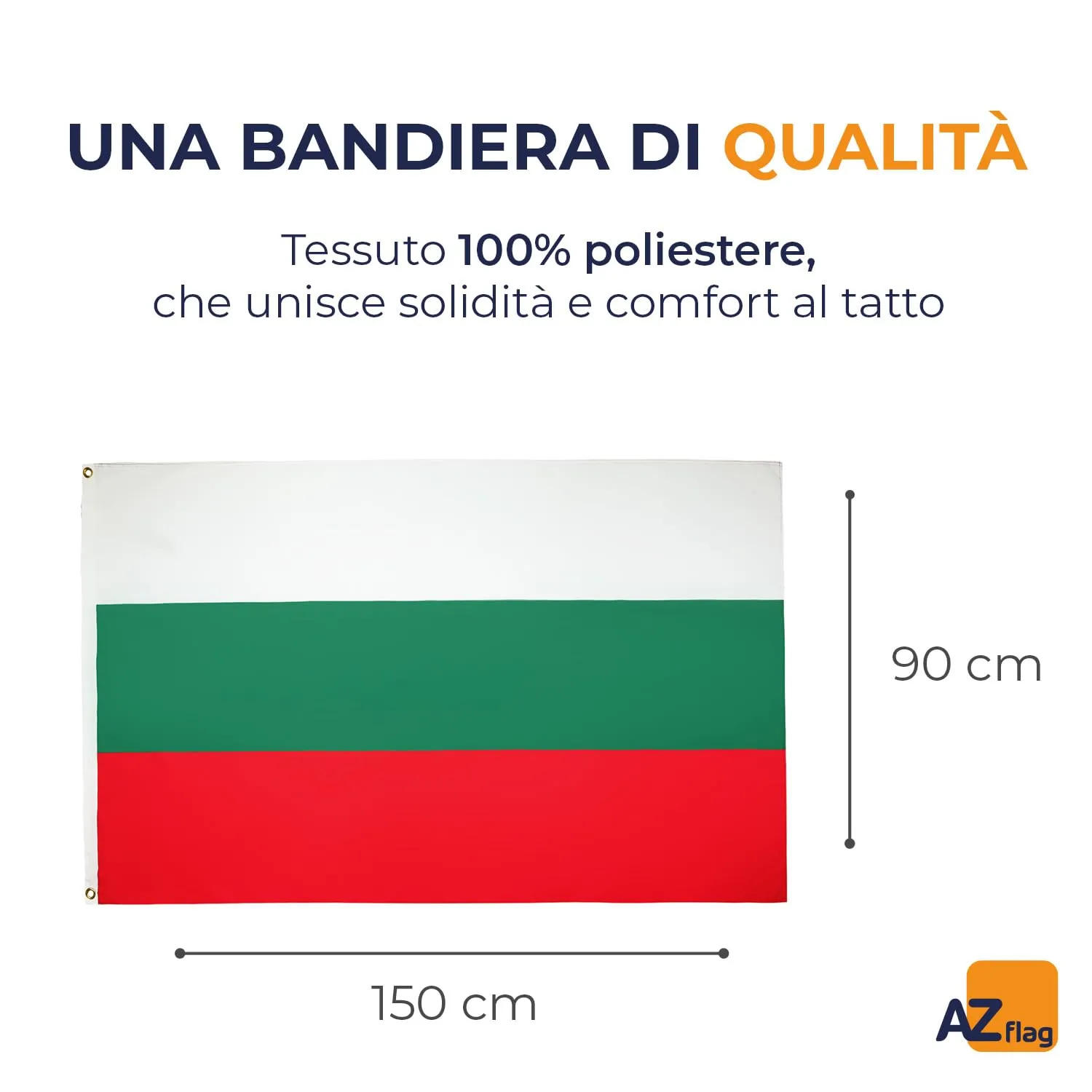 AZ FLAG Bandiera Bulgaria 150x90 cm in Poliestere Leggero con Occhielli - immagine 2