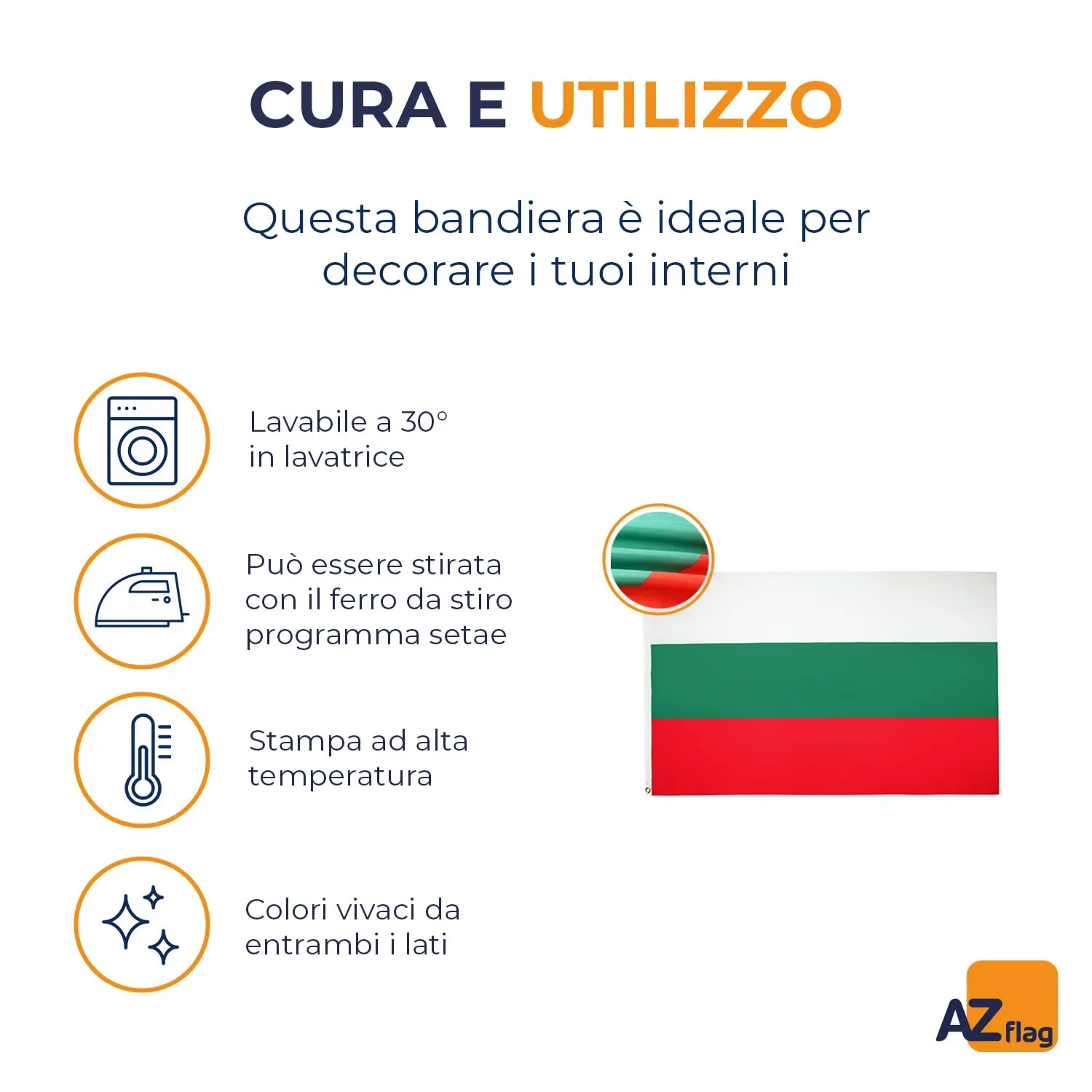 AZ FLAG Bandiera Bulgaria 150x90 cm in Poliestere Leggero con Occhielli - immagine 5