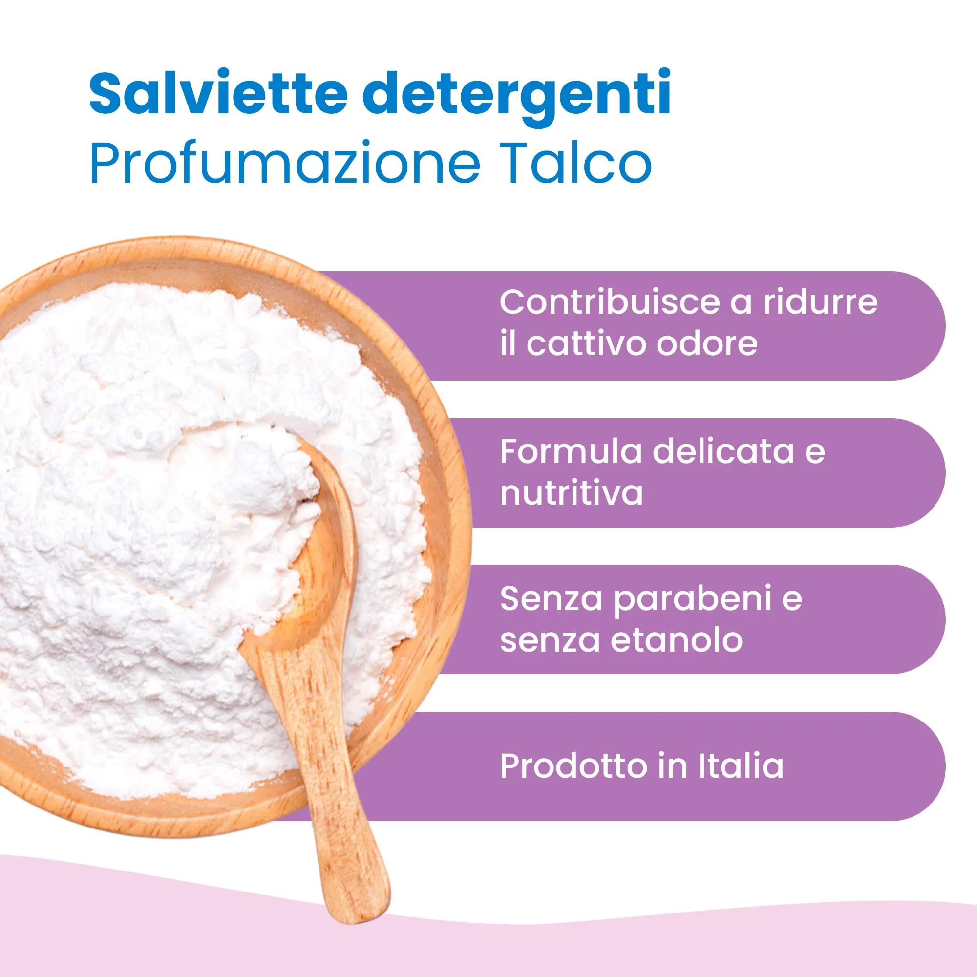 Camon Salviette Detergenti per Cani e Gatti, Talco, 30x20 cm - immagine 2