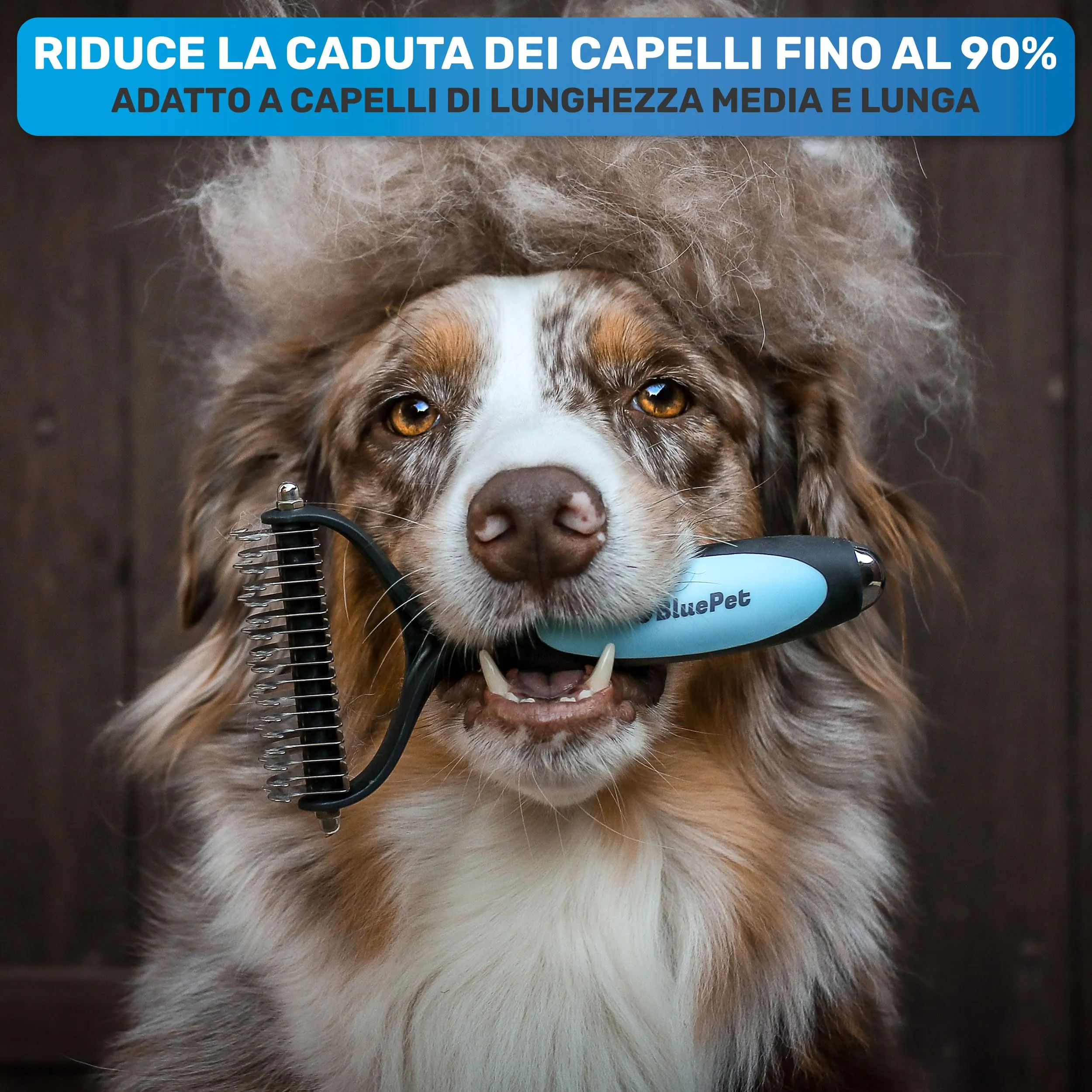 BluePet Spazzola per Cani e Gatti Pelo Lungo e Medio, Pettine Cardatore Sottopelo, Rosa S-M - immagine 2
