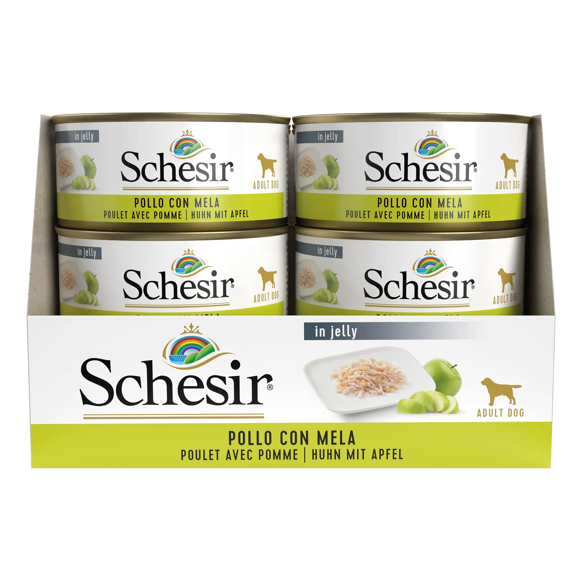 Schesir Cibo Umido per Cani Adulti al Pollo con Mela, Filetti in Gelatina, 18 Lattine da 150g - immagine 2