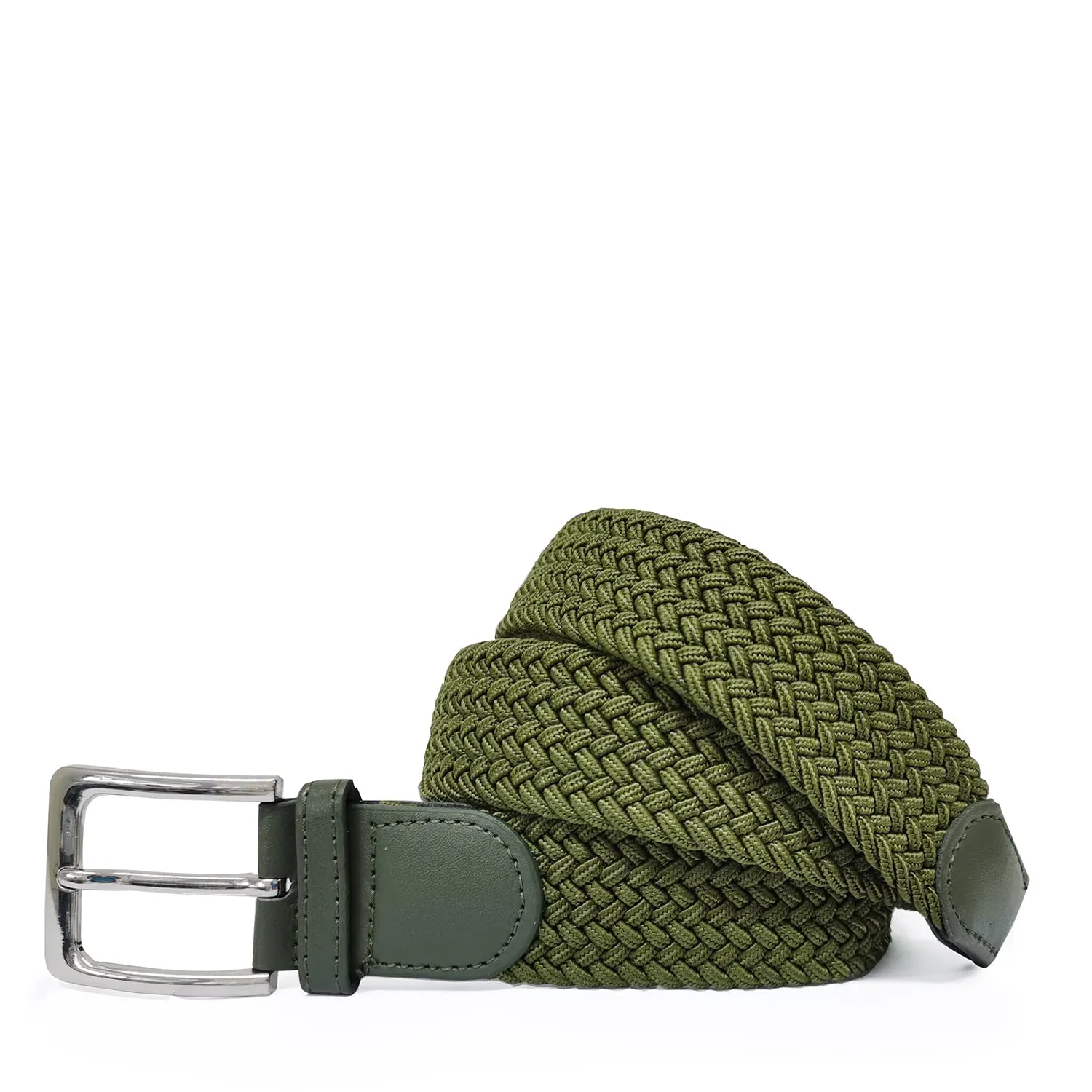 GLAMEXX24 Cintura Elastica Unisex in Tessuto Intrecciato Regolabile Mod.18027, Verde, 120cm - immagine 2