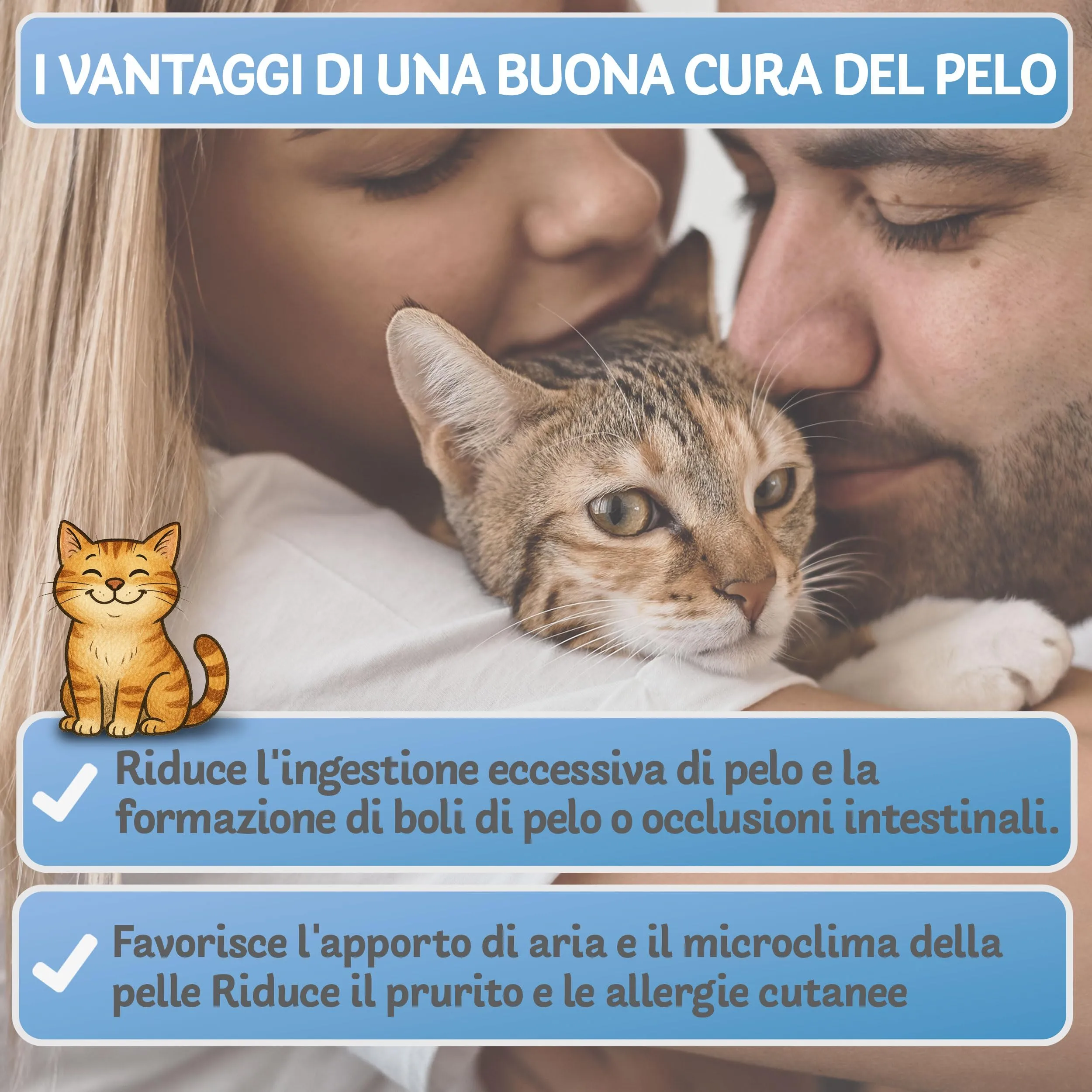 BluePet Spazzola per Gatti Pelo Lungo e Medio, Pettine Cardatore Sottopelo Doppia Faccia - immagine 6