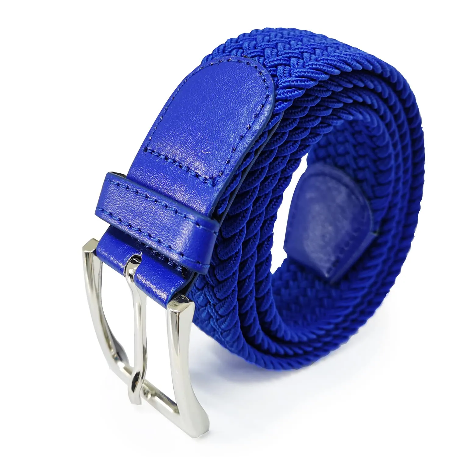 GLAMEXX24 Cintura Elastica Unisex in Tessuto Intrecciato Regolabile, Mod.18014, Blu, 115cm - immagine 1