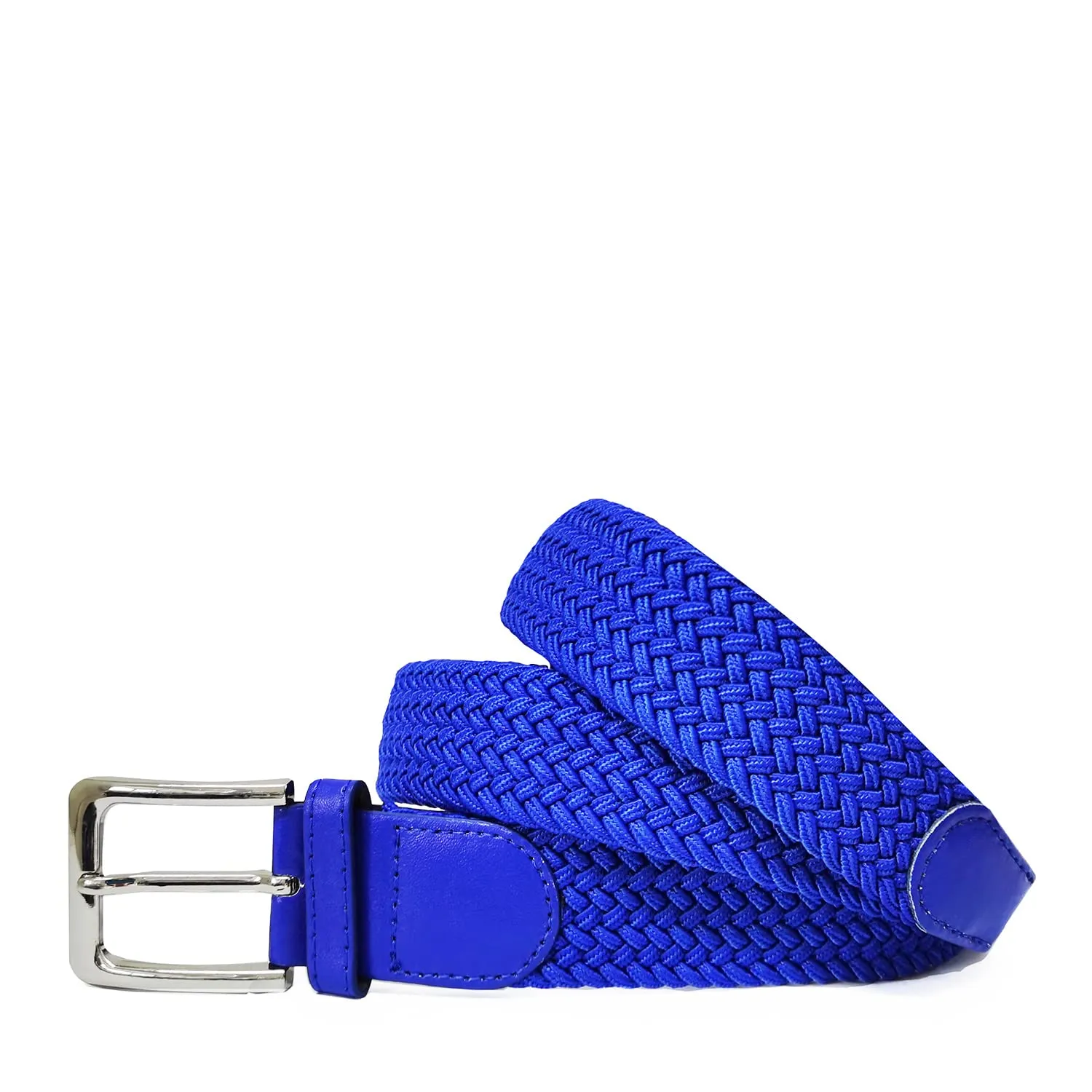 GLAMEXX24 Cintura Elastica Unisex in Tessuto Intrecciato Regolabile, Mod.18014, Blu, 115cm - immagine 2