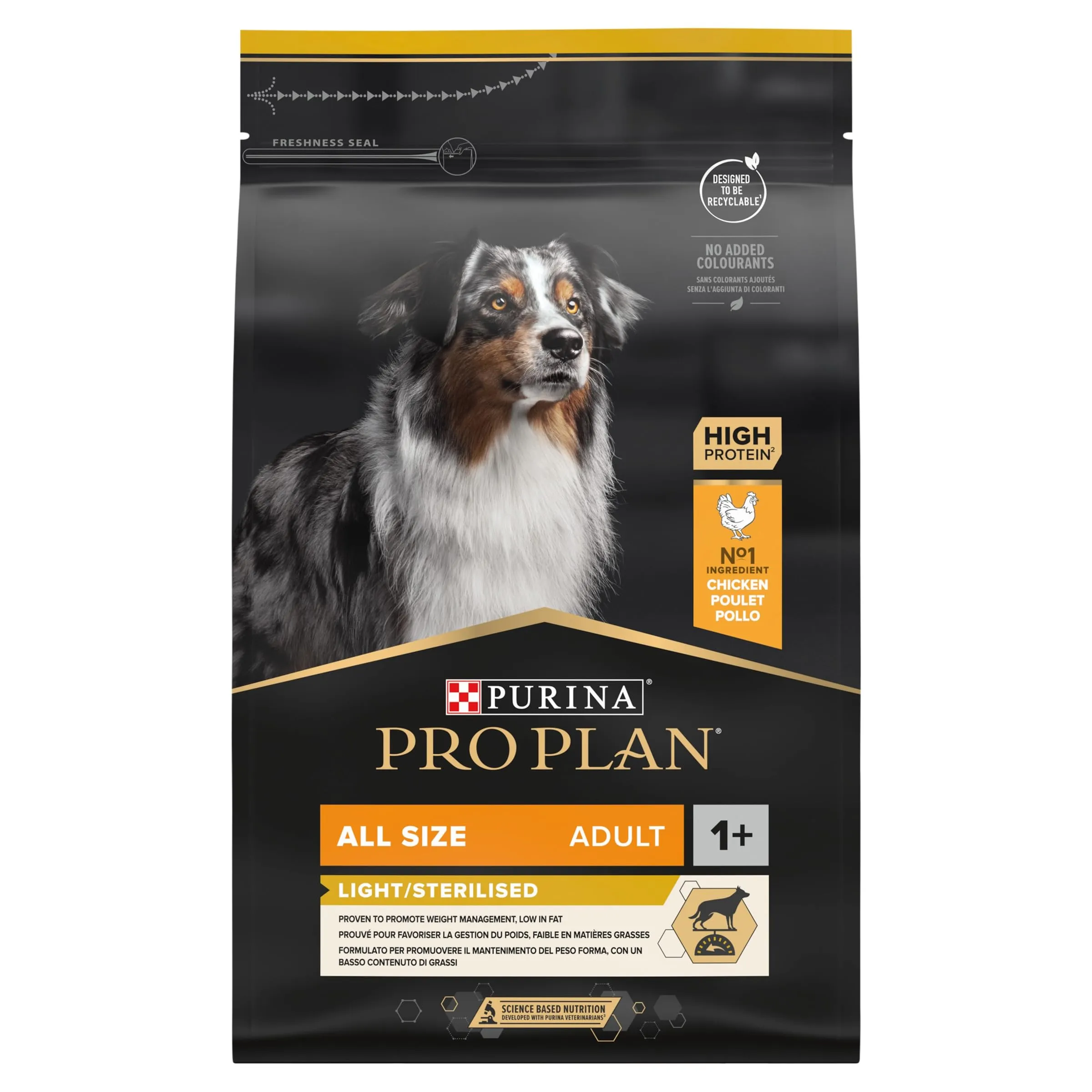 Purina Pro Plan Adult Light/Sterilized Dog Food with Chicken, All Breeds, 3 kg - immagine 2