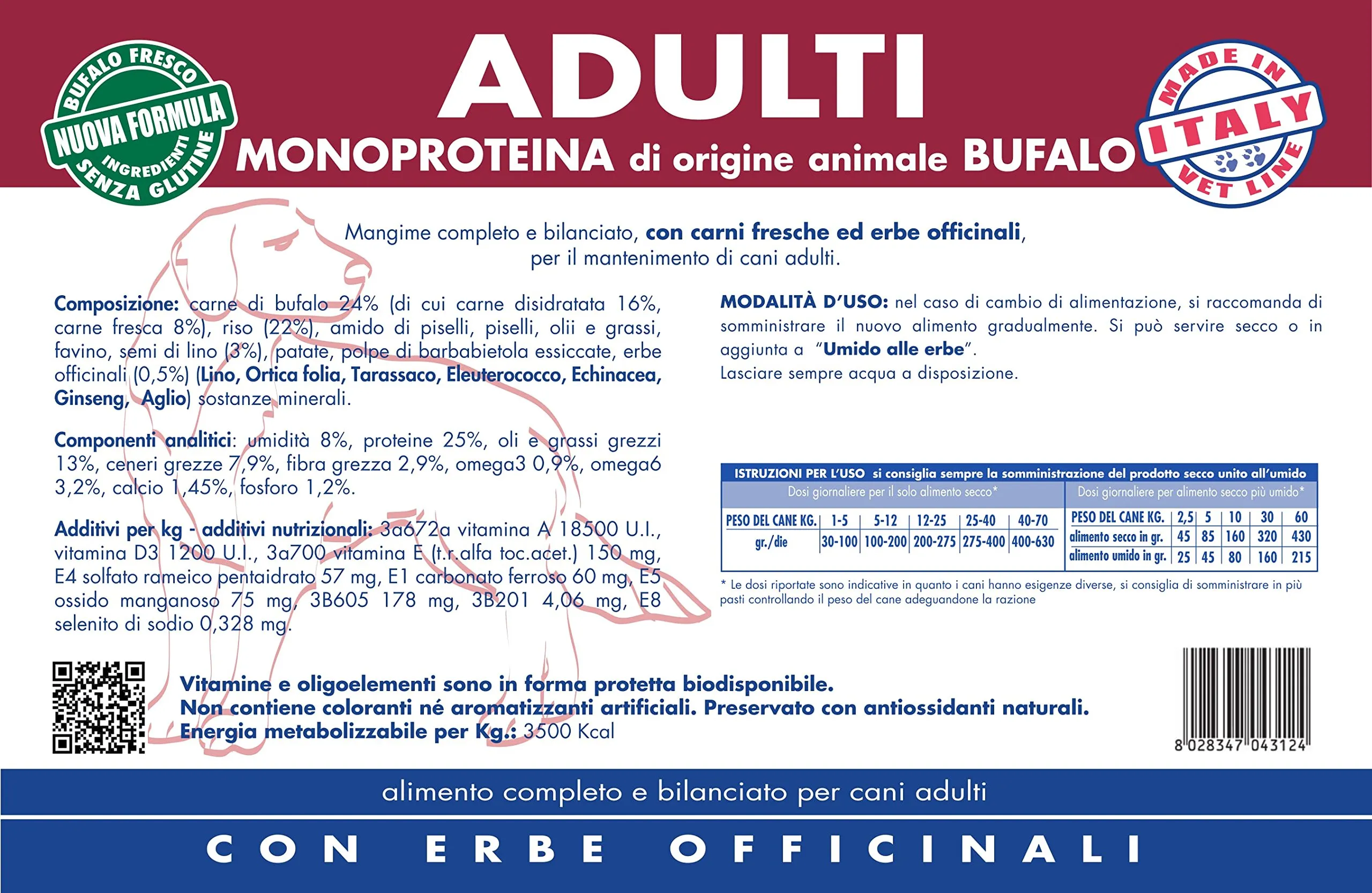 Vet Line Adulti Monoproteico al Bufalo 12.5 kg - immagine 1