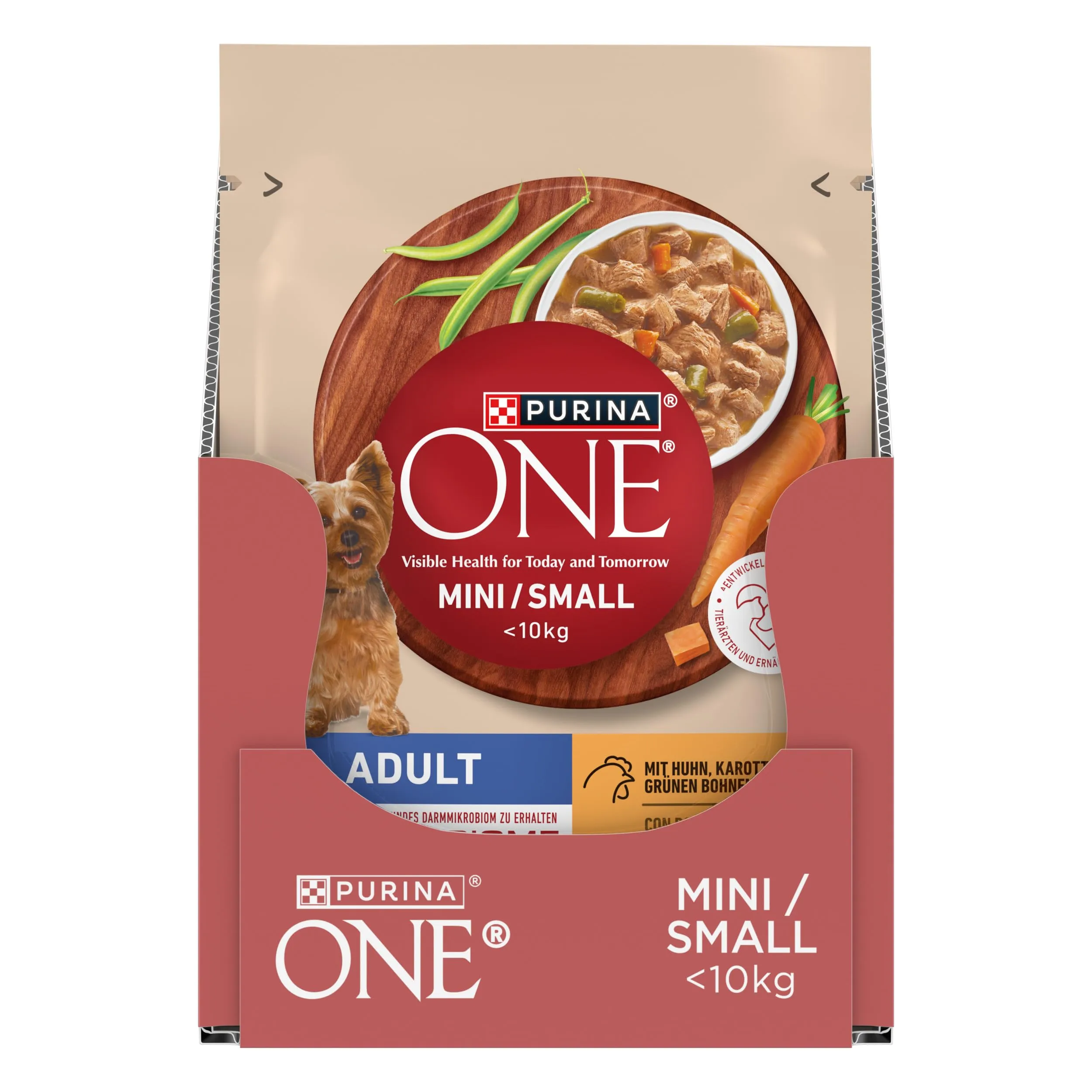 Purina One Small & Mini Cibo Umido per Cani Adulti in Salsa con Pollo, Carote e Fagiolini, 26 x 85g - immagine 2