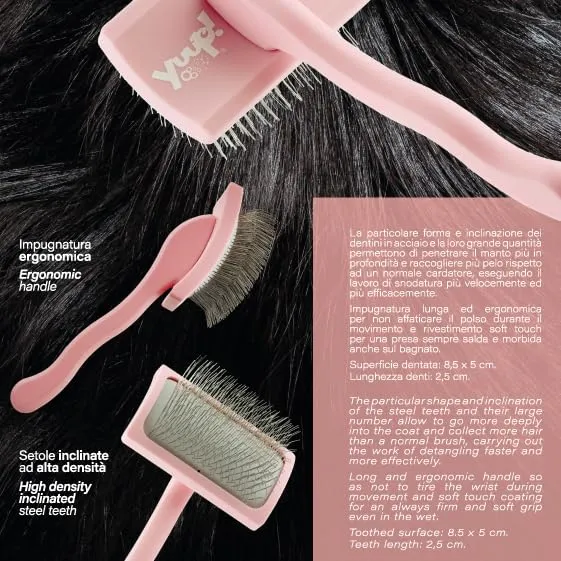 Yuup Pinkbrush Mini - Cardatore professionale per cani e gatti - immagine 3