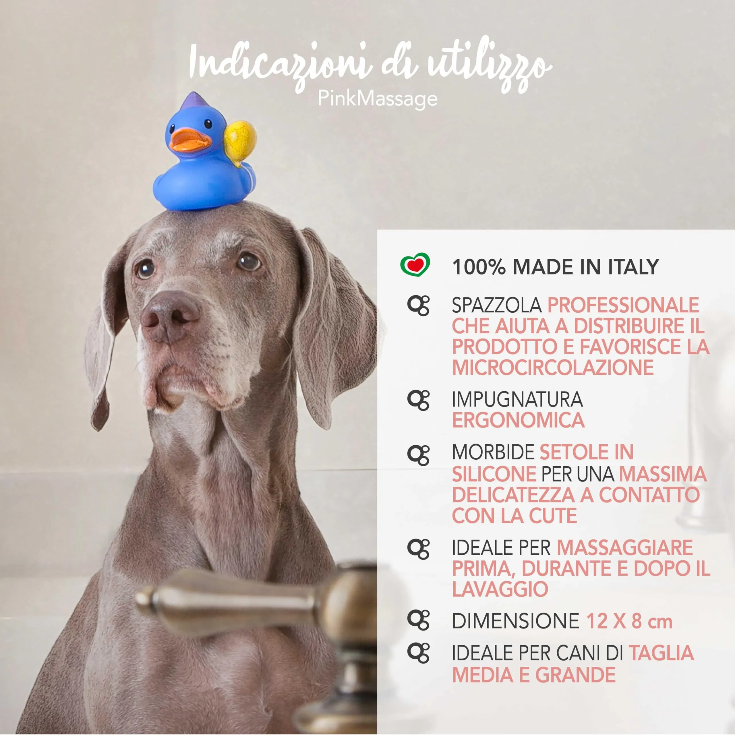 Yuup Pinkmassage - Spazzola massaggiante per cani medi e grandi - immagine 4