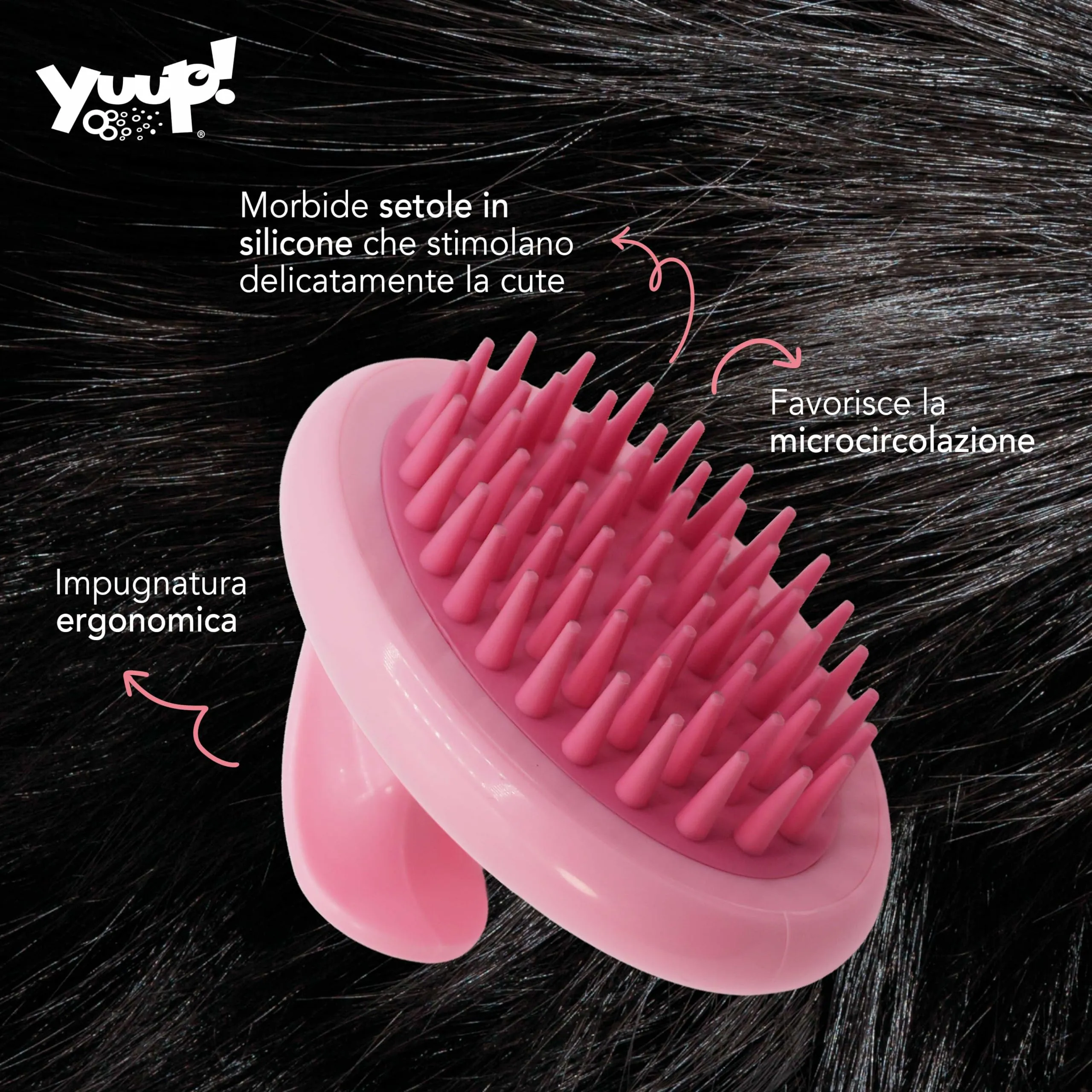Yuup Pinkmassage Mini - Spazzola massaggiante per cani e gatti - immagine 2