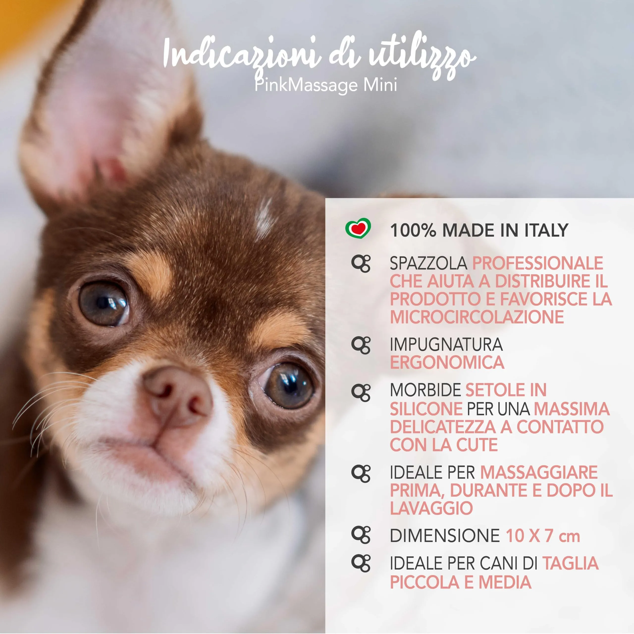 Yuup Pinkmassage Mini - Spazzola massaggiante per cani e gatti - immagine 4