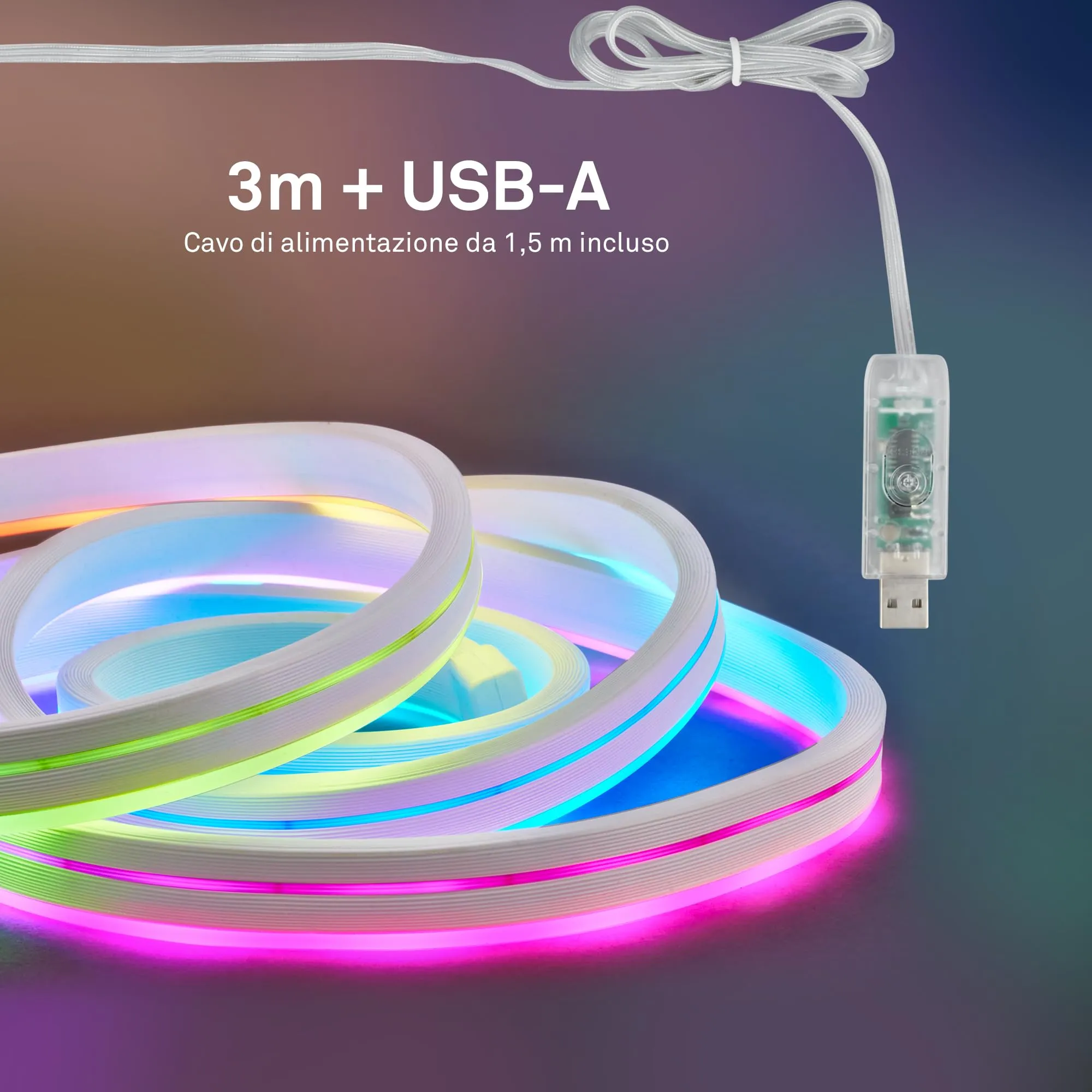 Briloner Striscia LED RGBIC 3m con Telecomando, Sensore Musicale e Alimentazione USB, Effetto Neon Flessibile - immagine 5