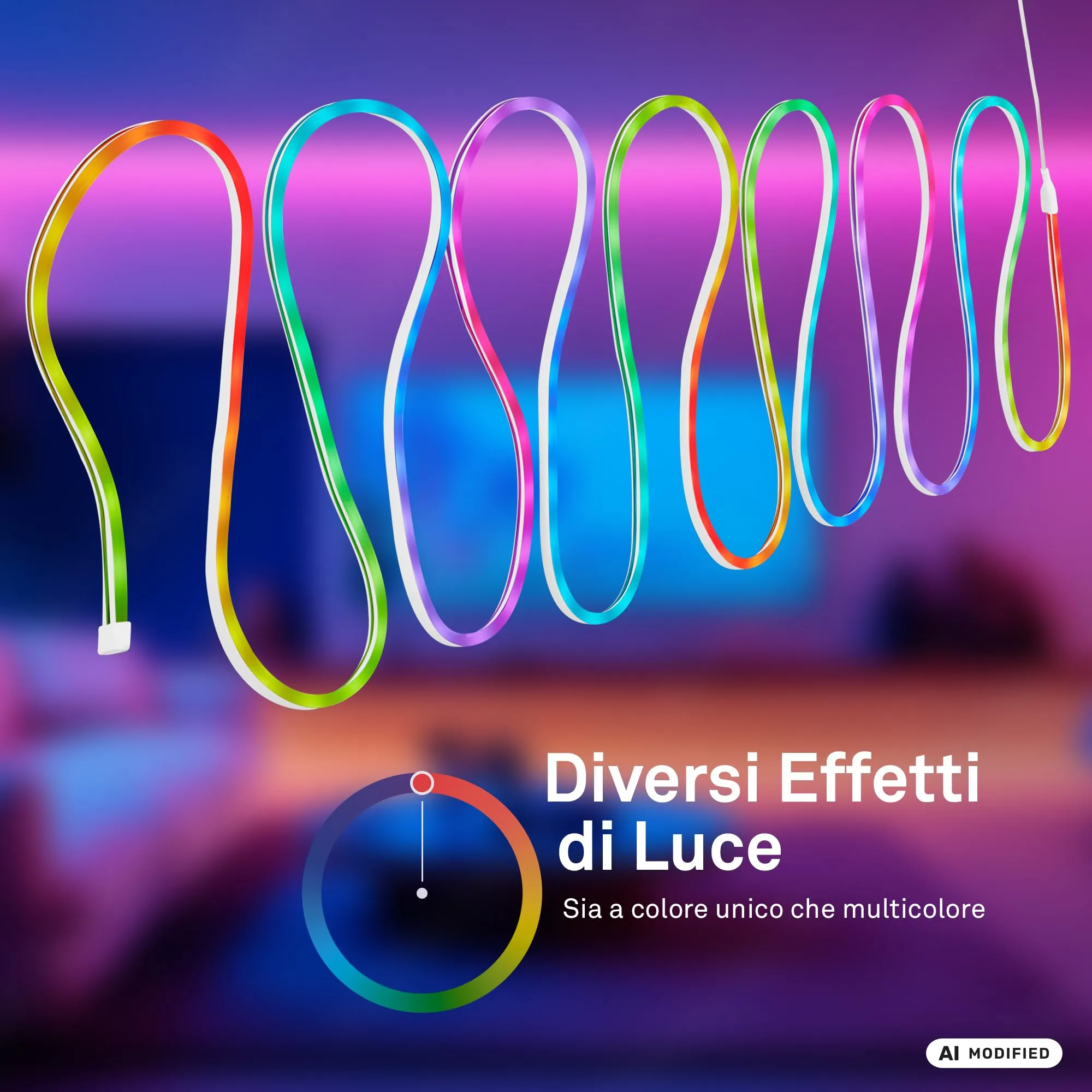 Briloner Striscia LED RGBIC 3m con Telecomando, Sensore Musicale e Alimentazione USB, Effetto Neon Flessibile - immagine 7