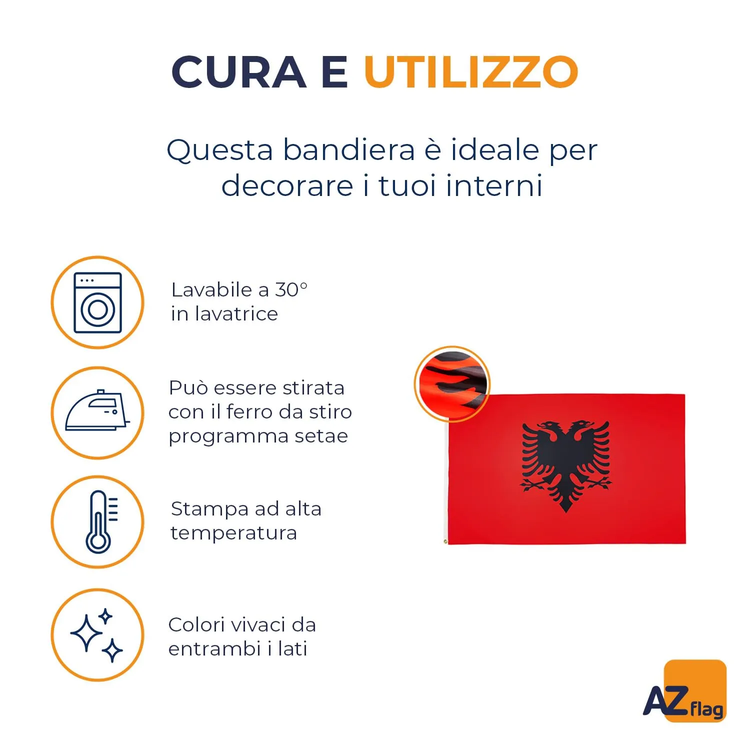 AZ FLAG Bandiera Albania 150x90 cm in Poliestere con Occhielli - immagine 6