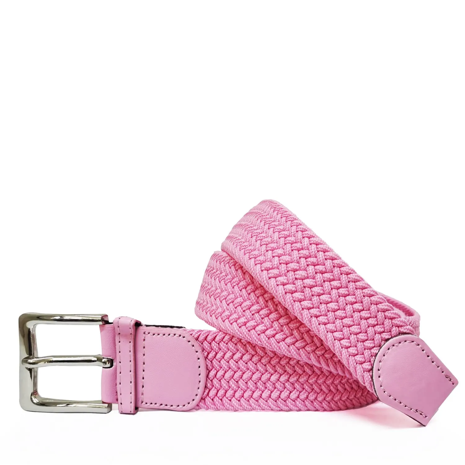 GLAMEXX24 Cintura Elastica Unisex in Tessuto Intrecciato Regolabile Mod.18471, Rosa Chiaro, 105cm - immagine 2