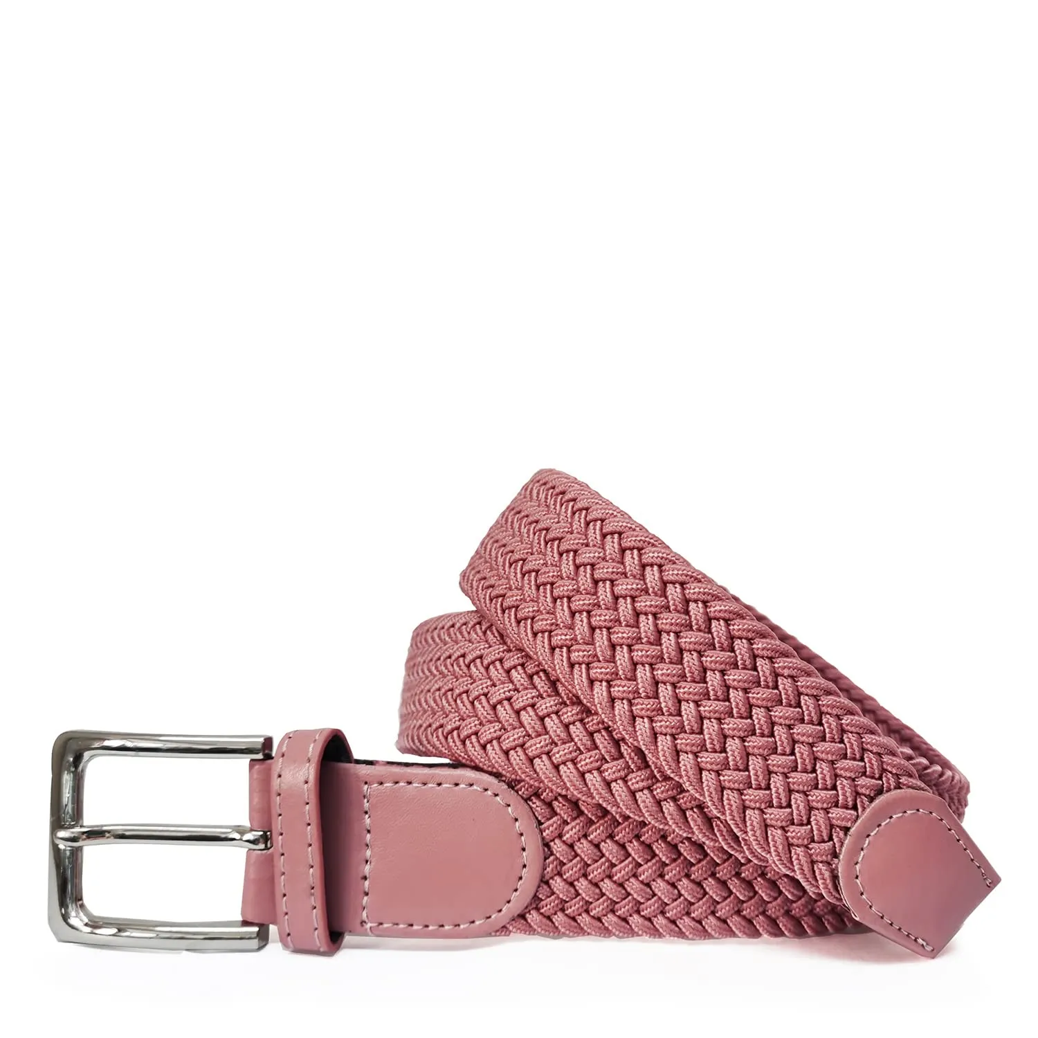 GLAMEXX24 Cintura Elastica Unisex in Tessuto Intrecciato Regolabile, Mod.18039, Rosa, 120cm - immagine 2