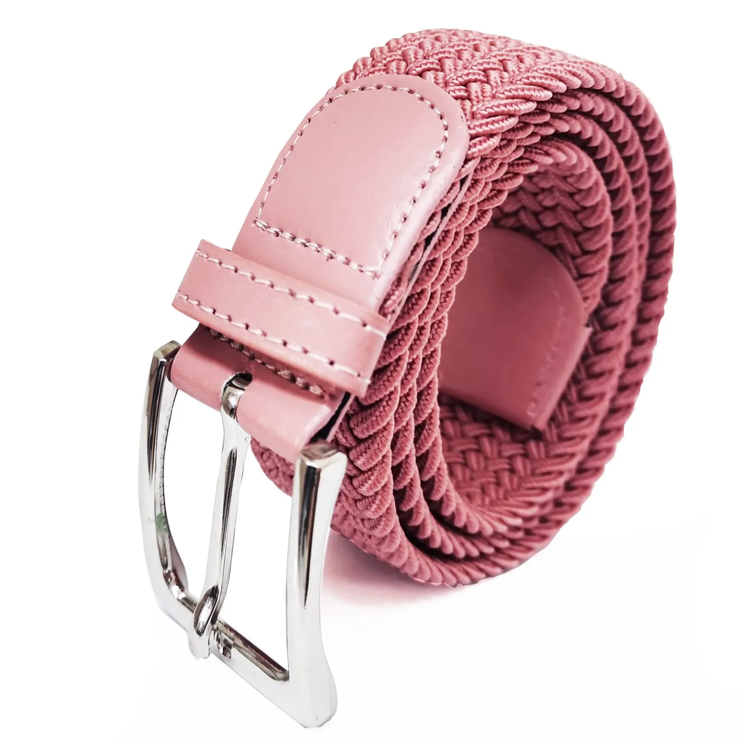 GLAMEXX24 Cintura Elastica Unisex in Tessuto Intrecciato Regolabile, Mod.18038, Rosa, 115cm - immagine 1