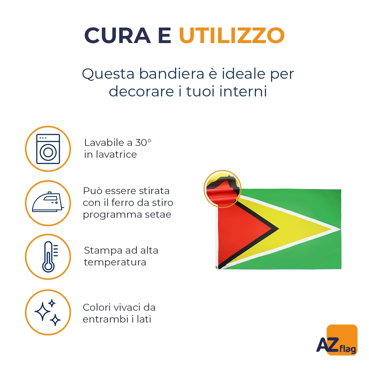 AZ FLAG Bandiera Guyana 150x90 cm Poliestere Leggero con Occhielli - immagine 5