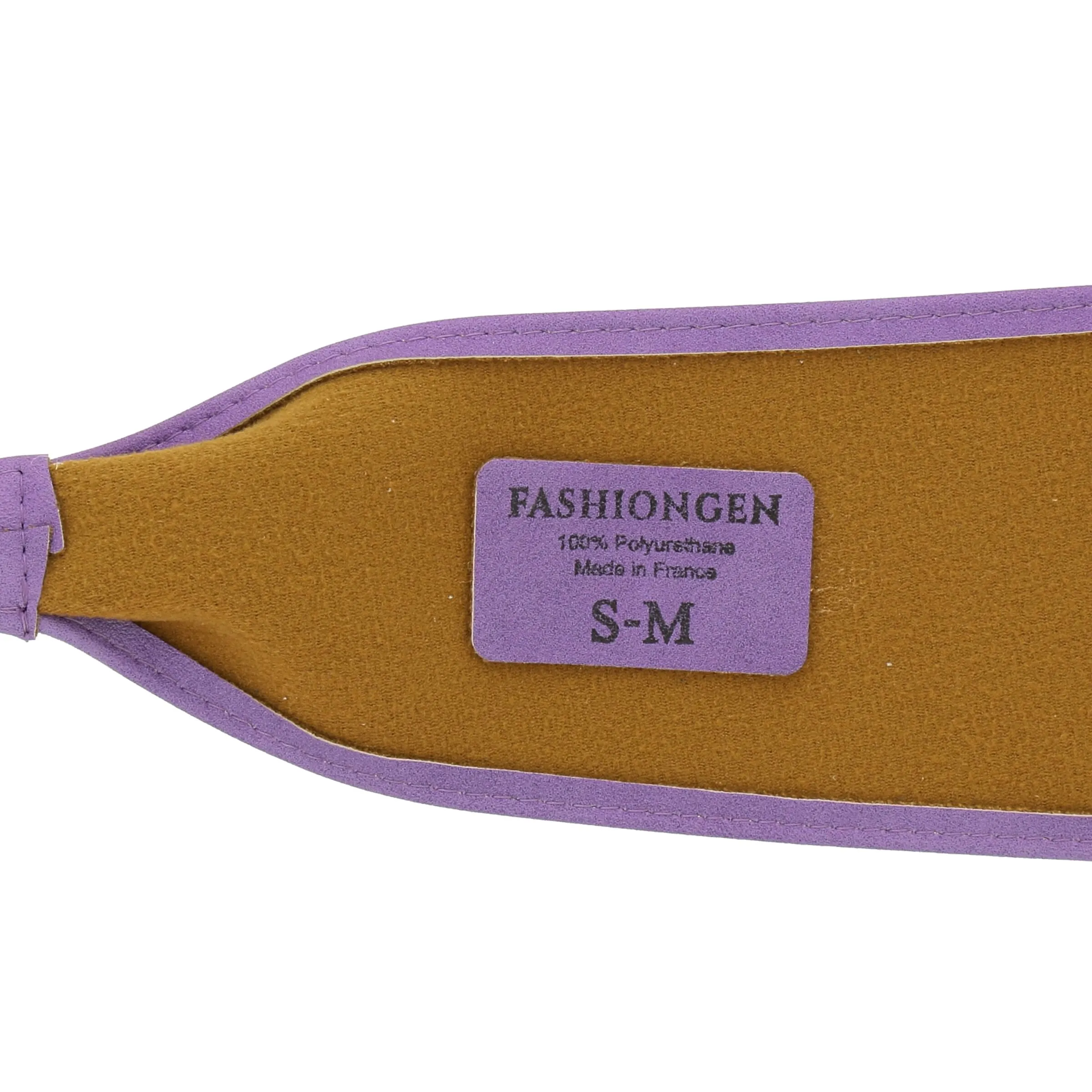 FASHIONGEN Cintura Obi da donna in similpelle, Viola, 2XL - immagine 8