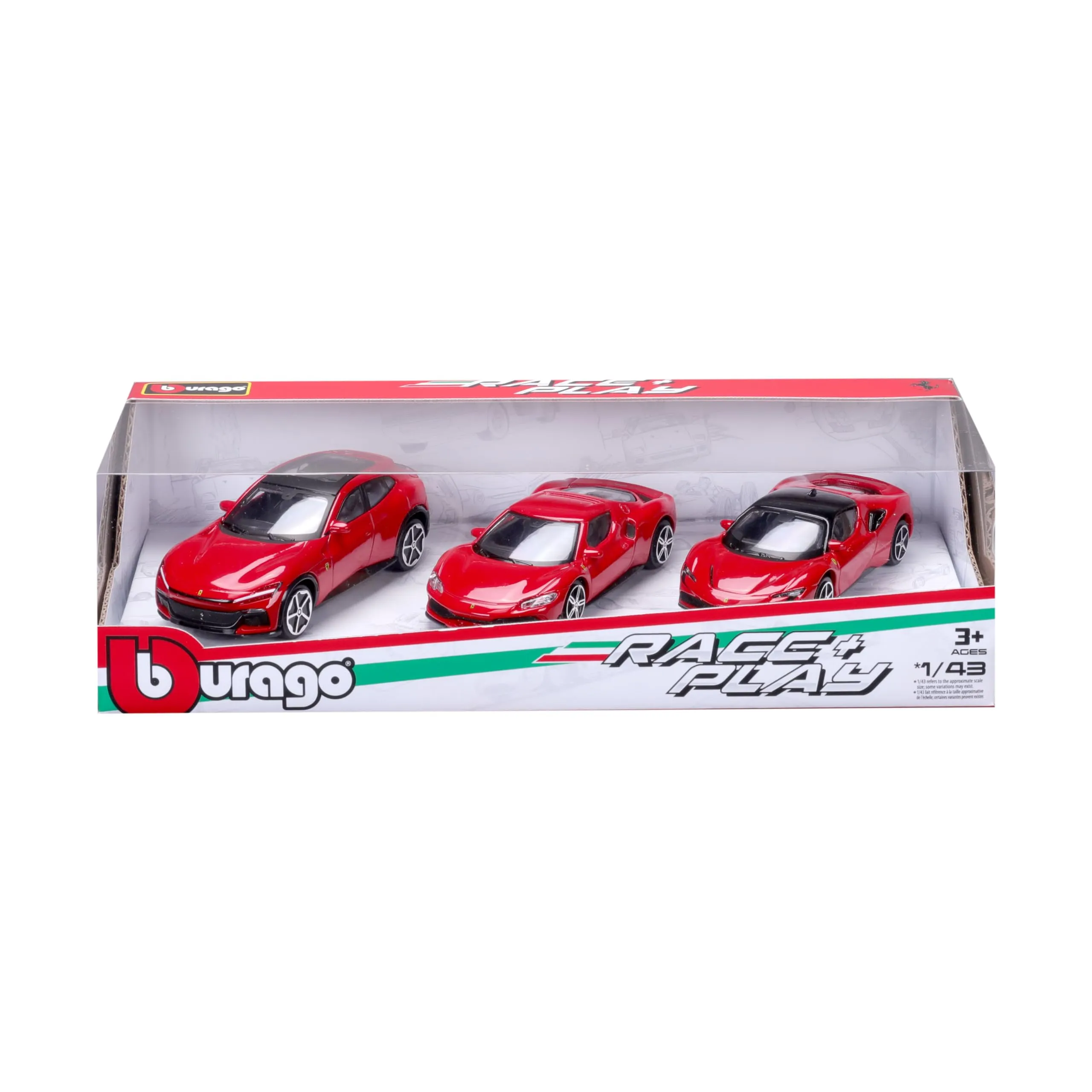 Bburago Gift Pack 3 Ferrari R&P, Scala 1:43 - immagine 1