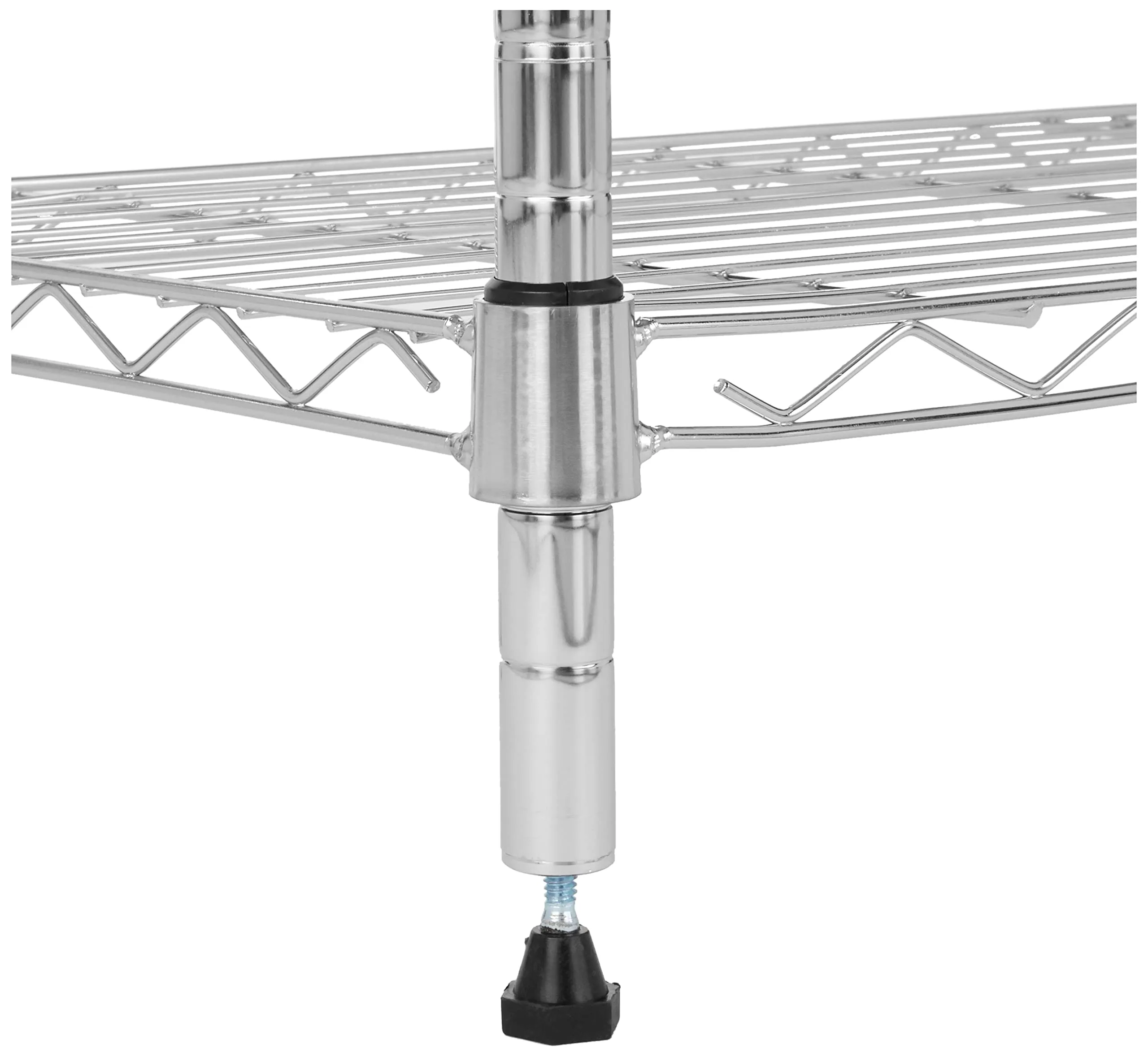 Amazon Basics Scaffaliera a 3 ripiani, Cromo, 34 x 58.9 x 76.2 cm - immagine 2