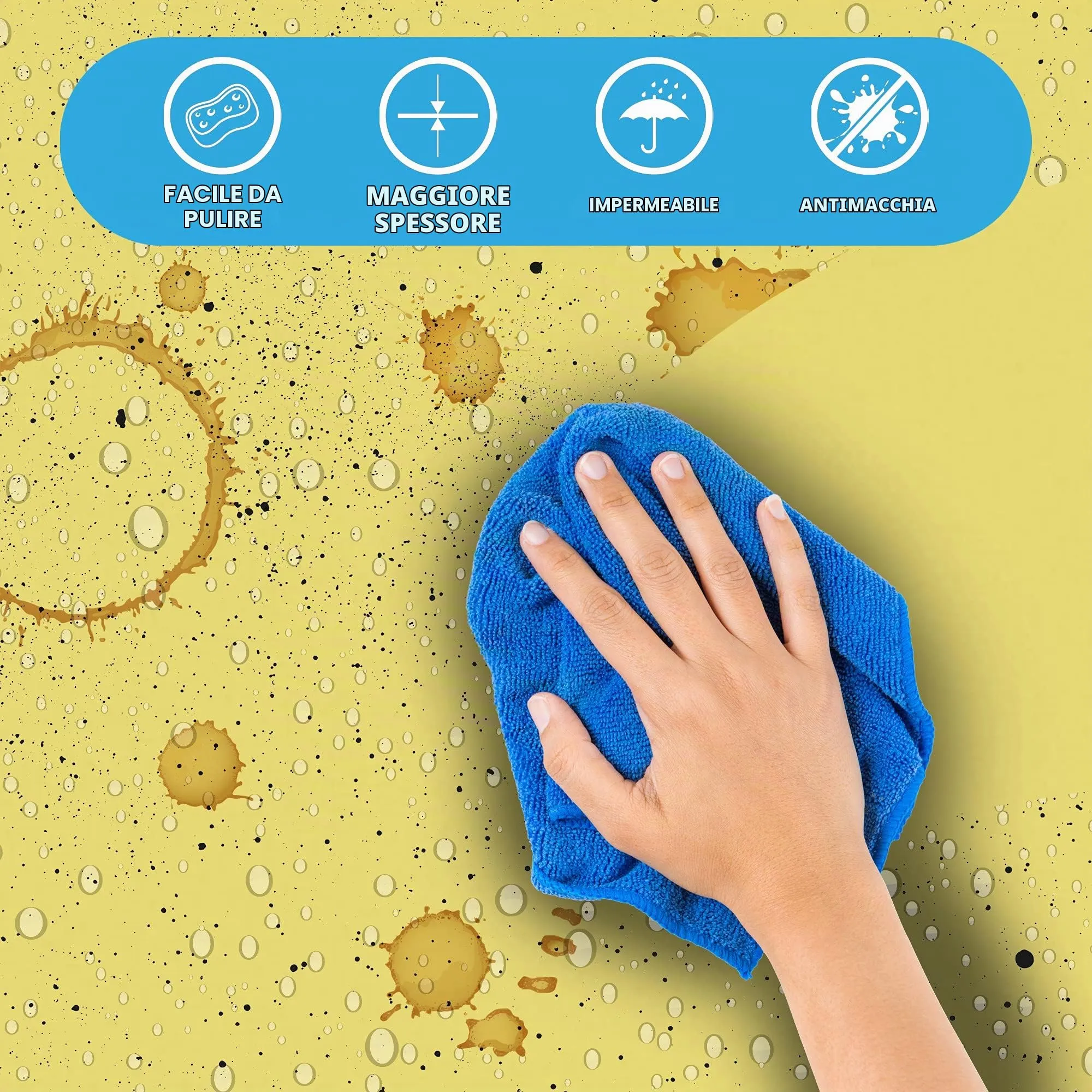 Venilia Pellicola Adesiva Giallo Limone, 67,5cm x 2m, PVC senza ftalati - immagine 4